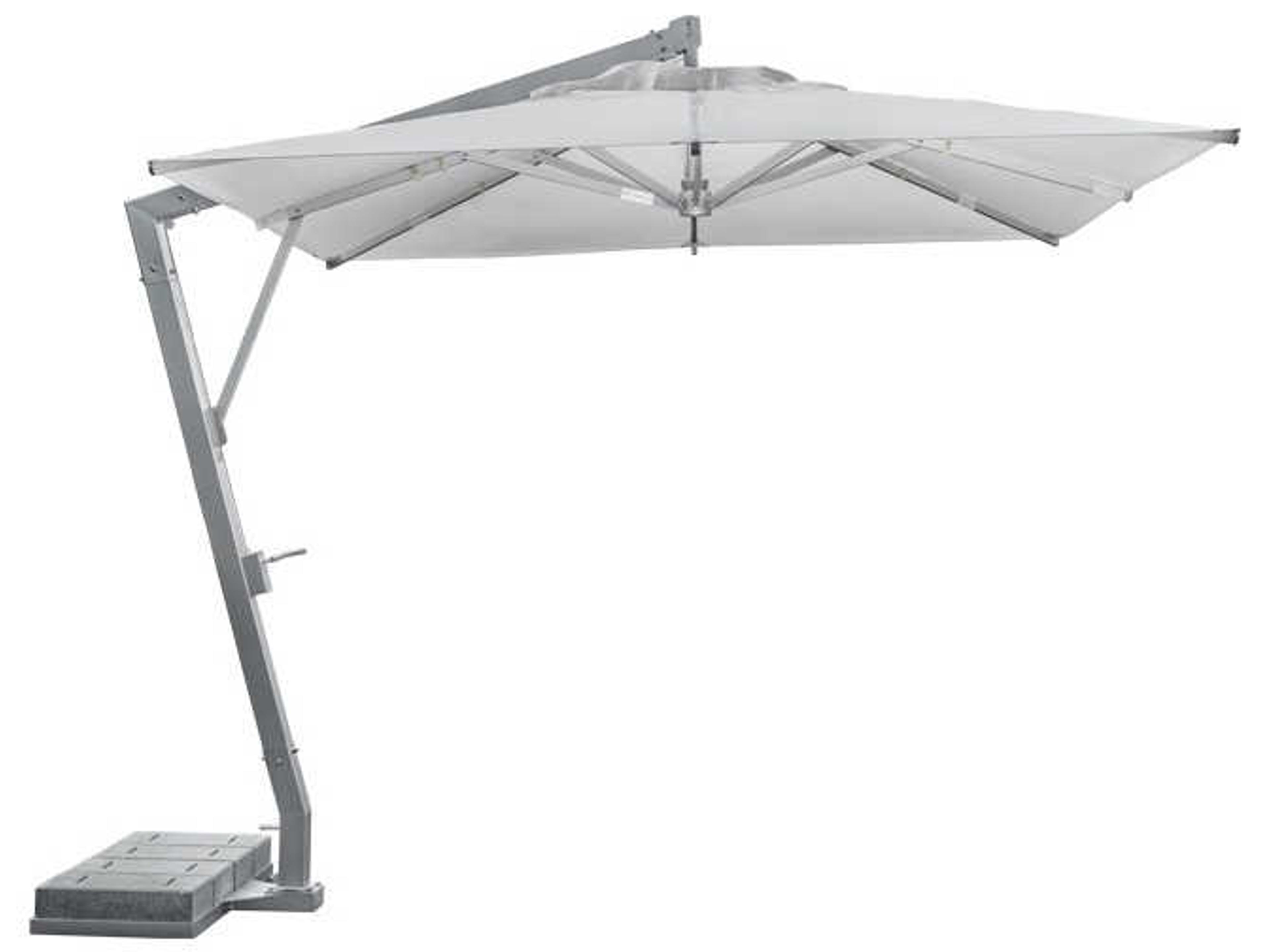Cantilever Aluminum 13 Foot Square Crank Tilt Patio Umbrella in Canvas Natural