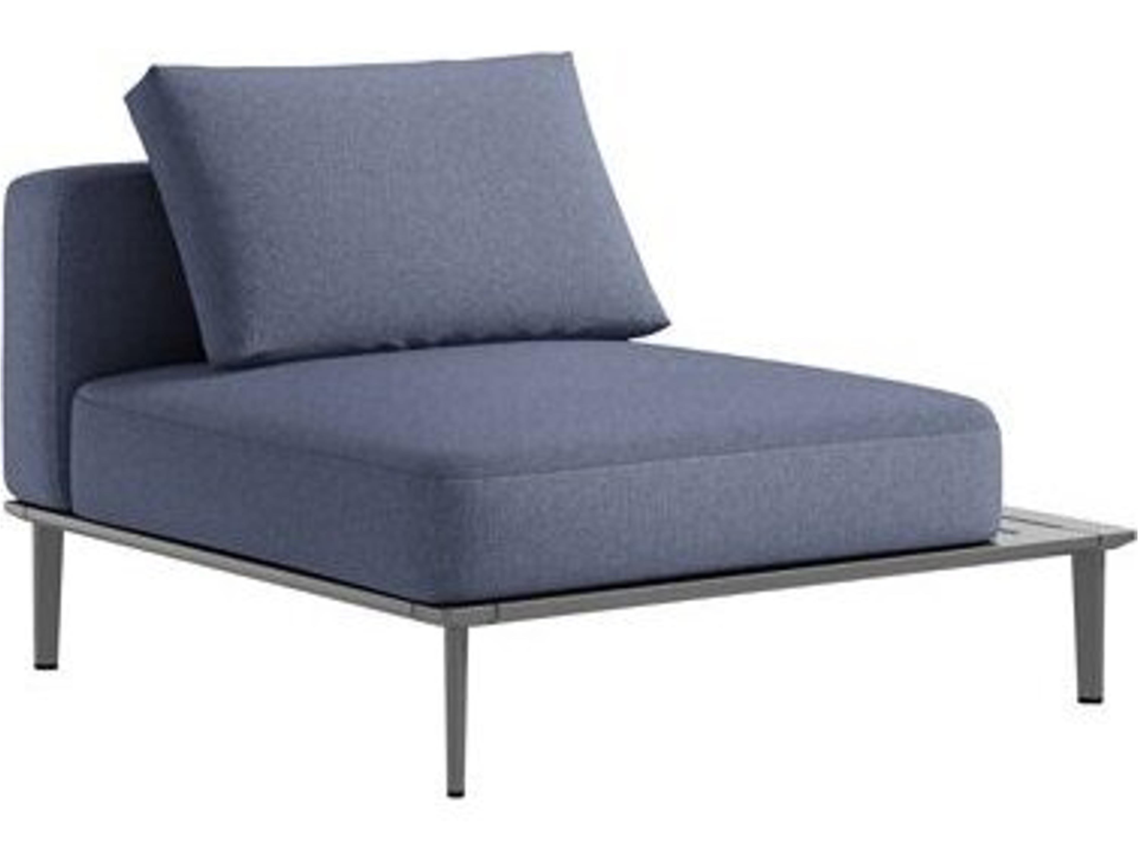 Platform Cushion Aluminum Left Table Modular Outdoor Patio Lounge Chair