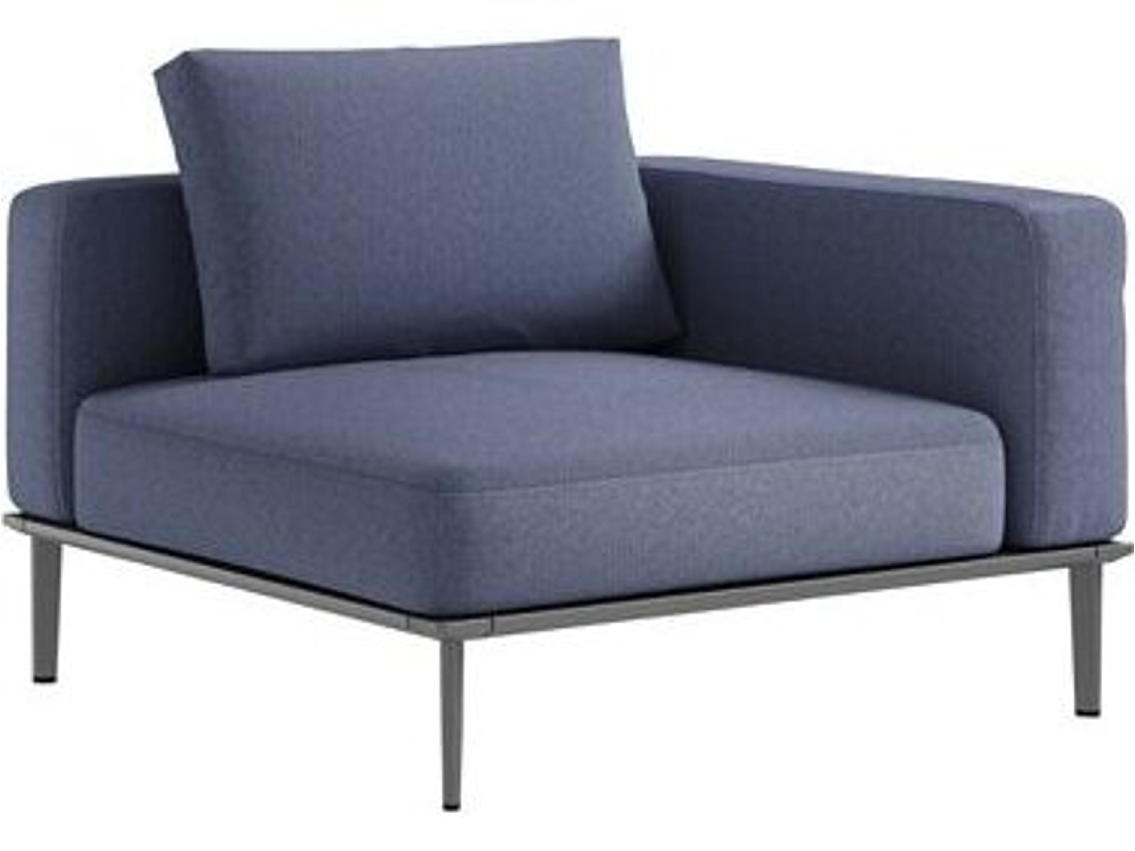 Platform Cushion Aluminum Left Square Corner Outdoor Lounge Chair