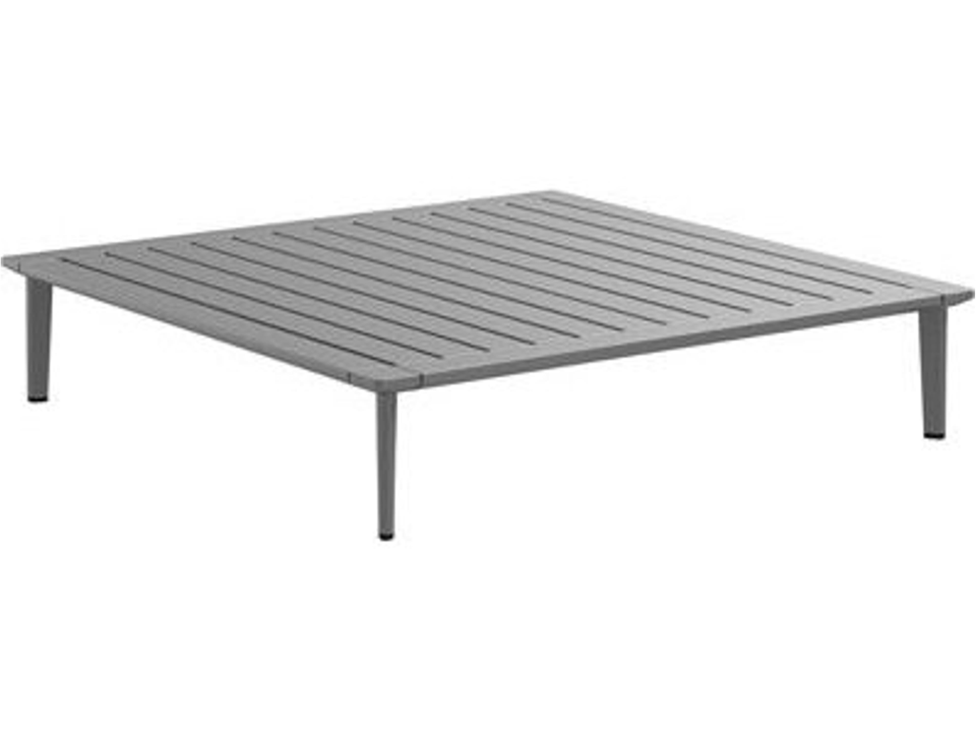 Platform Cushion Aluminum Square Outdoor Patio Coffee Table