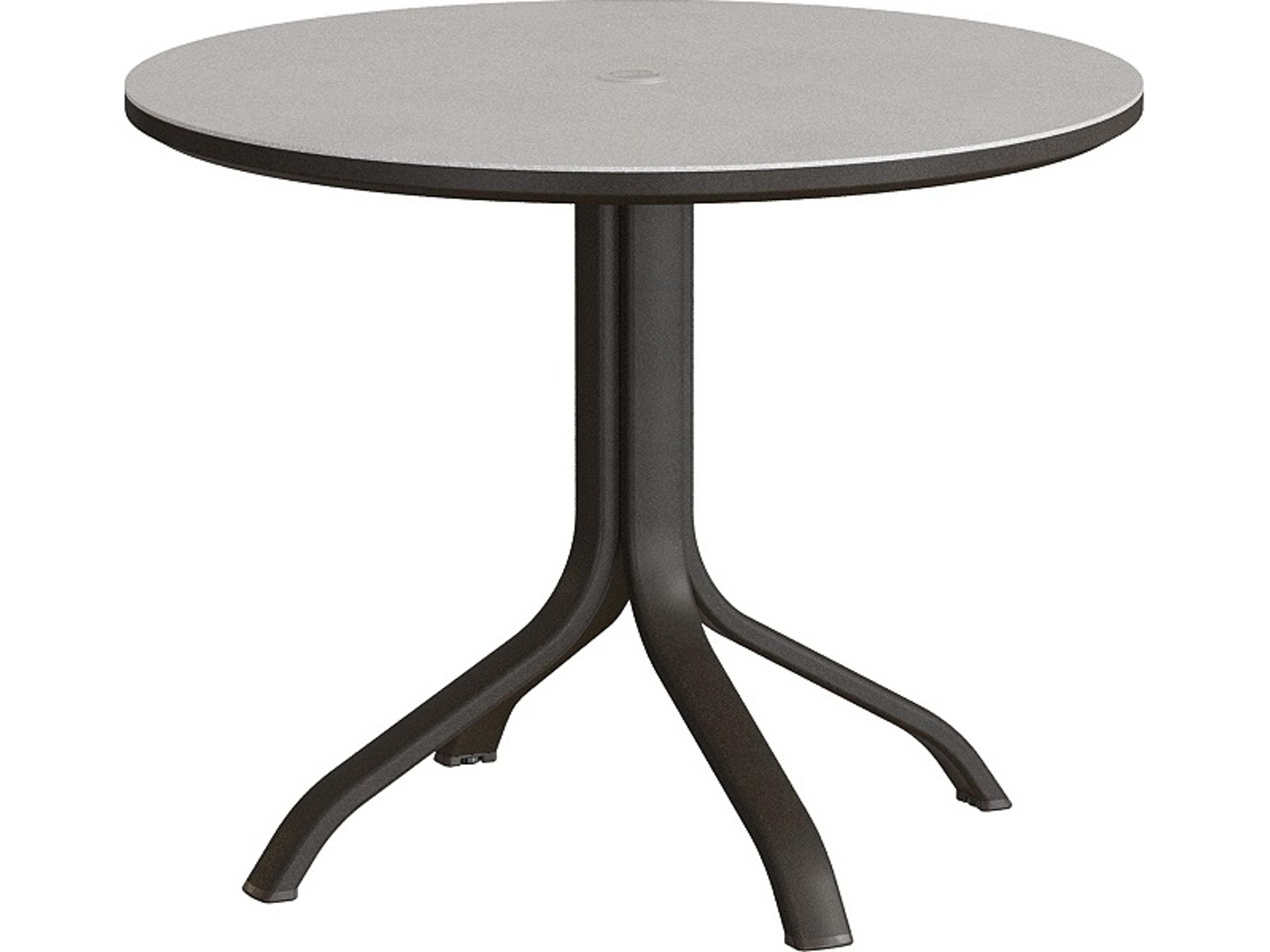 Horizon Solid Aluminum 36" Round KD Pedestal Dining Table with Umbrella Hole