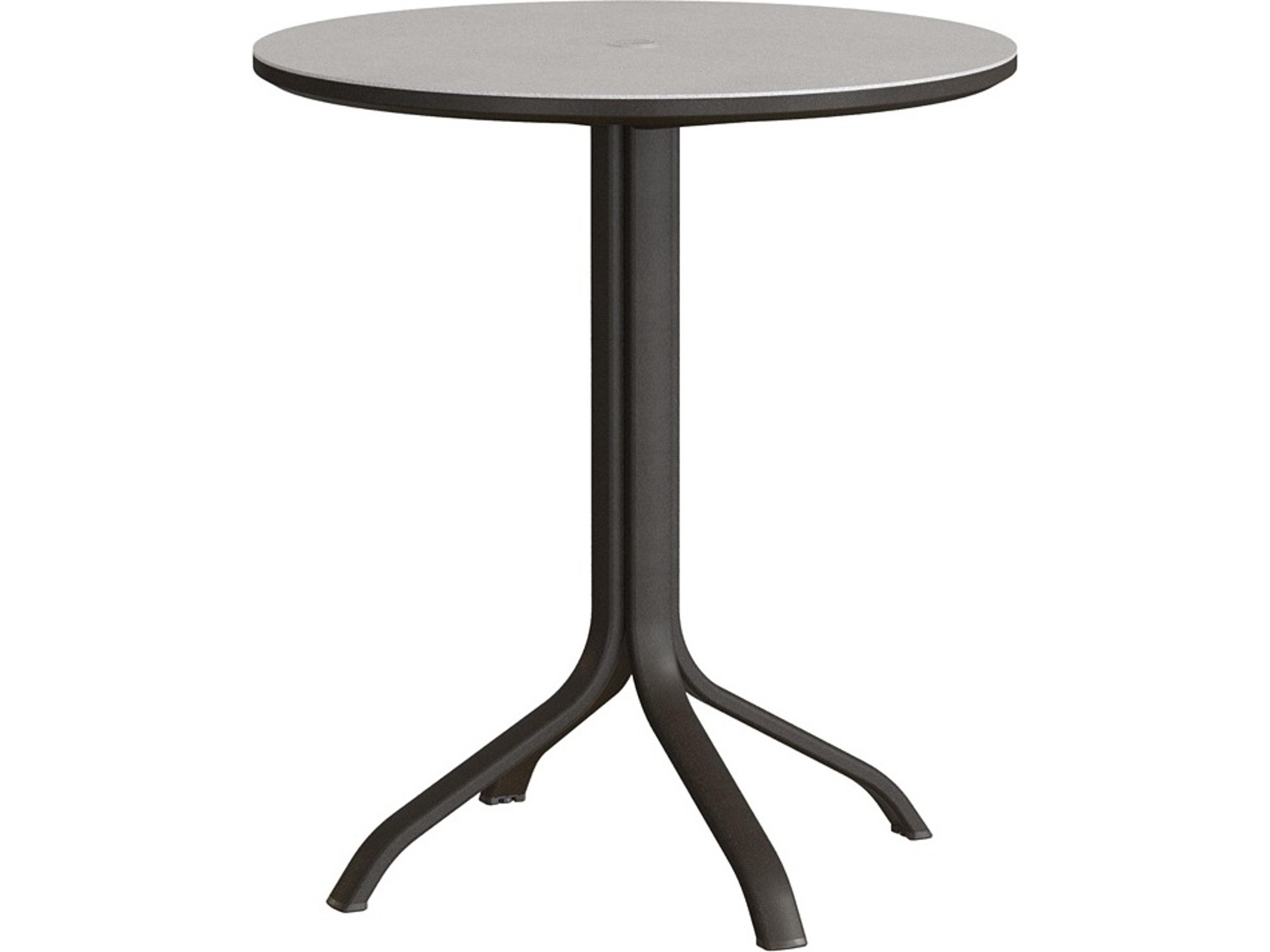 Horizon Solid Aluminum 42" Round KD Pedestal Dining Table with Umbrella Hole