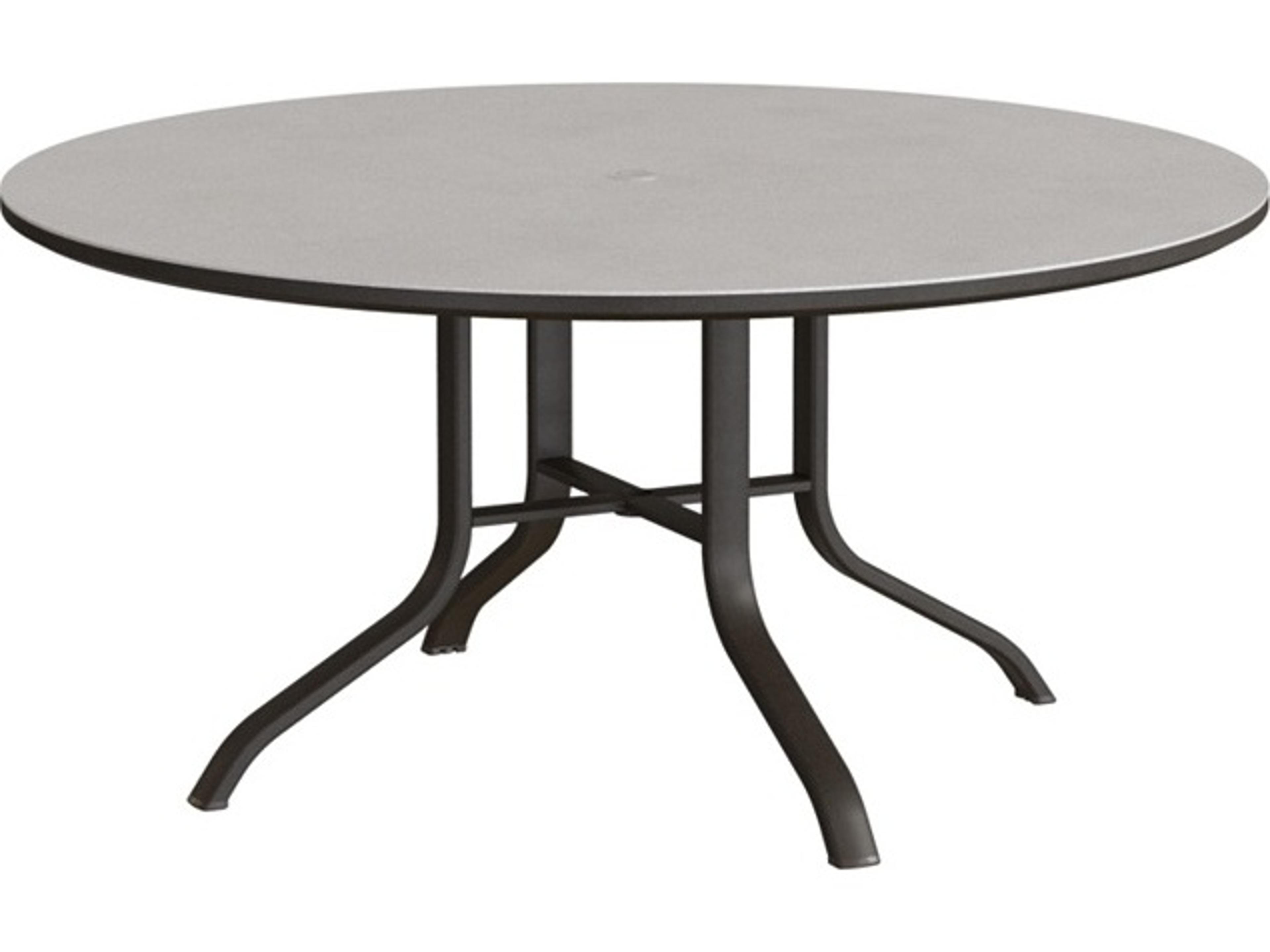 Horizon Solid Aluminum 54" Round KD Pedestal Dining Table with Umbrella Hole