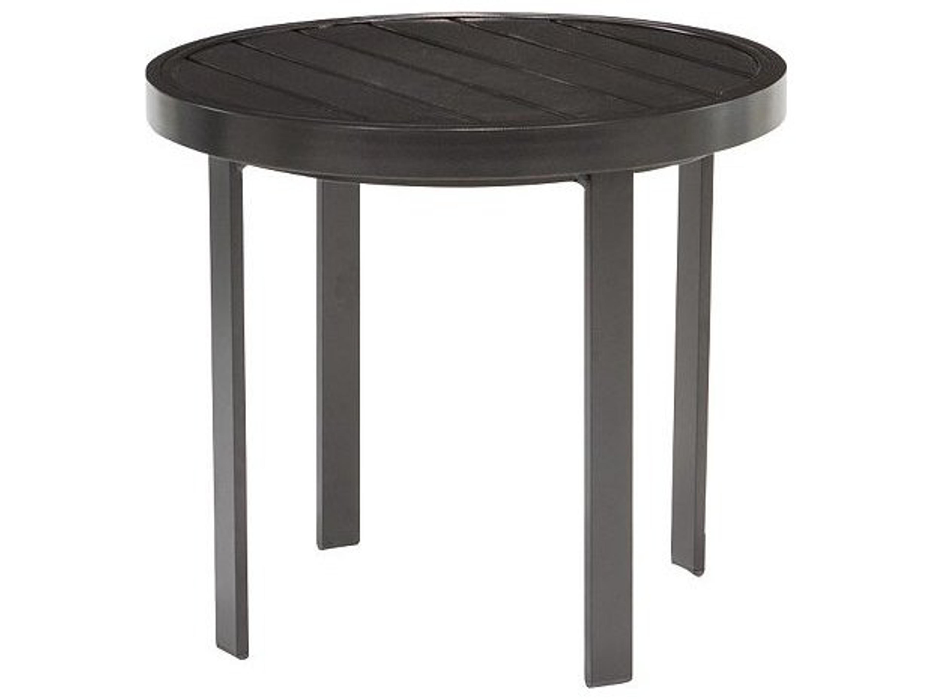 Aluminum Slat Round Outdoor End Table