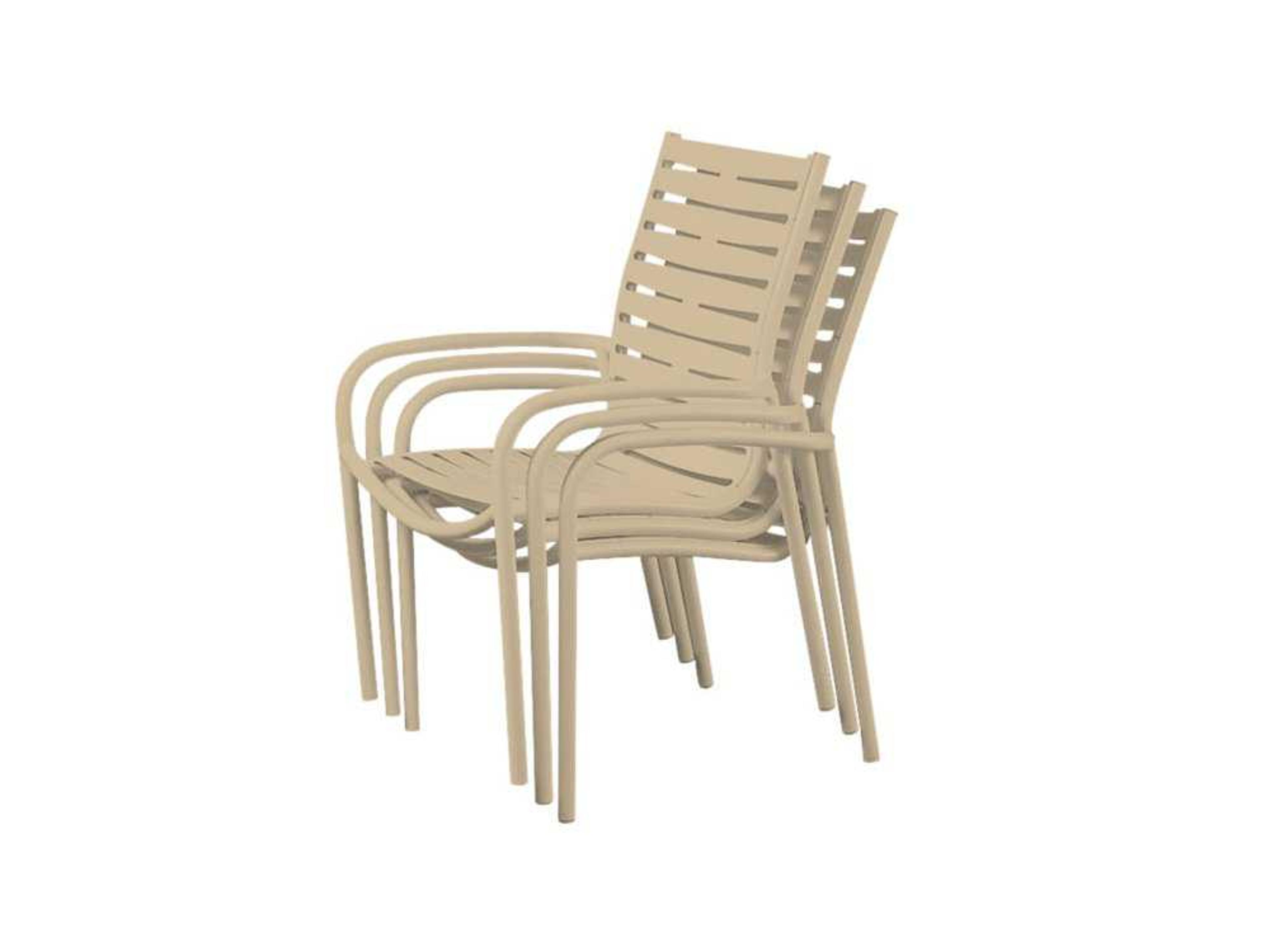 Tropitone Millennia Ribbon Segment Aluminum Stackable Outdoor Patio Dining Arm Chair