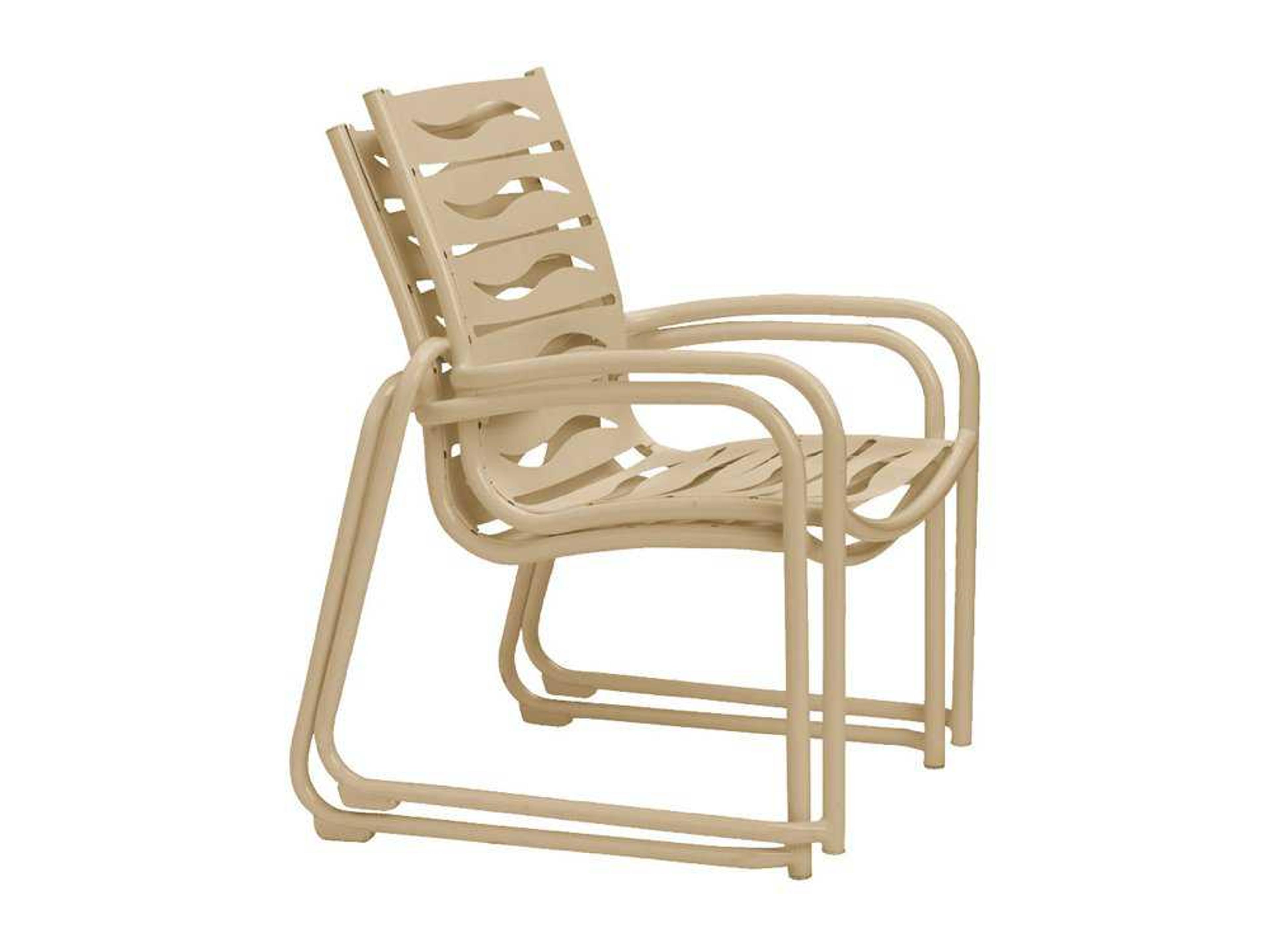 Tropitone Millennia Ribbon Segment Aluminum Stackable Patio Dining Arm Chair