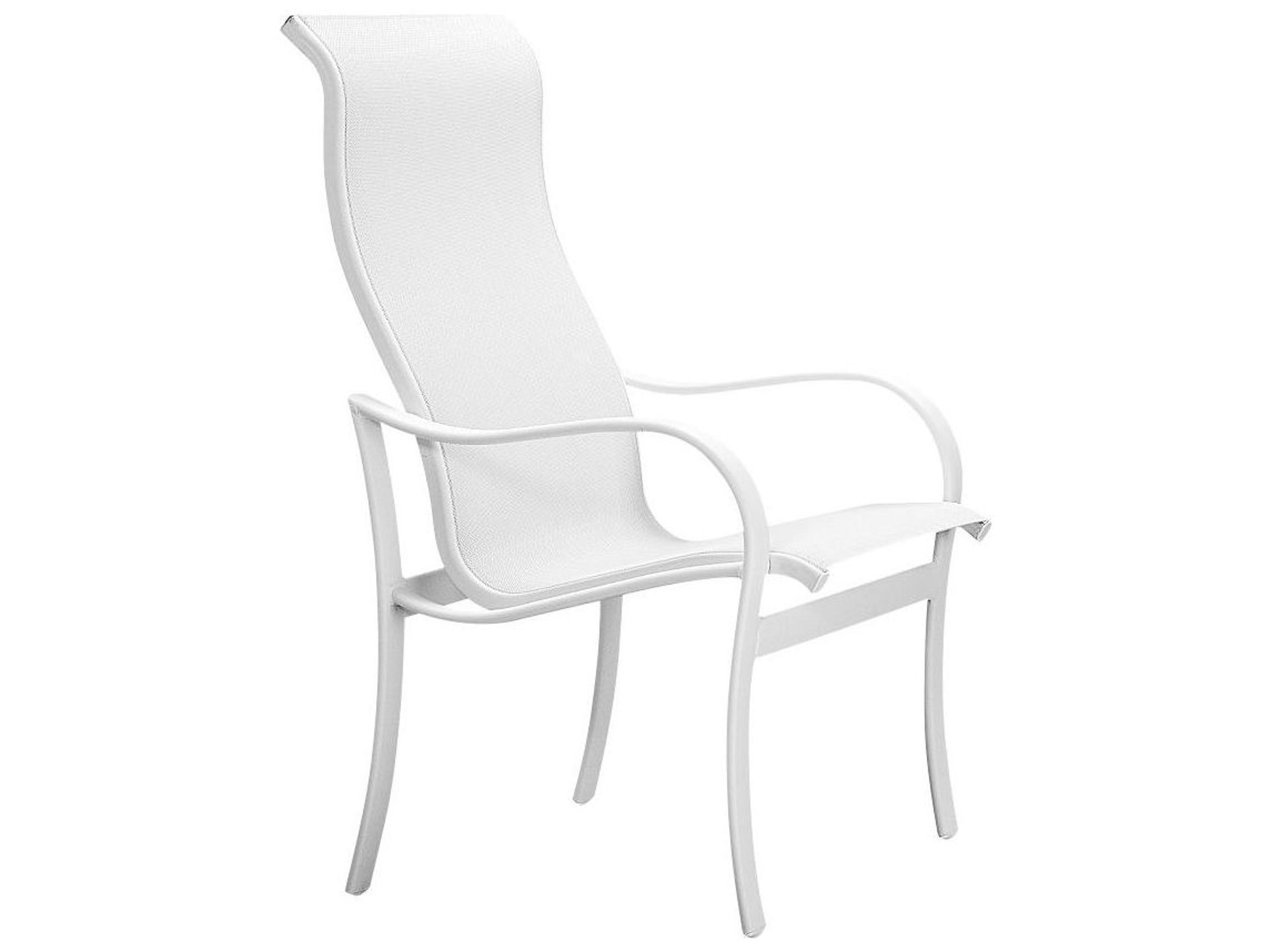 Shoreline Sling Aluminum High Back Outdoor Dining Arm Chair