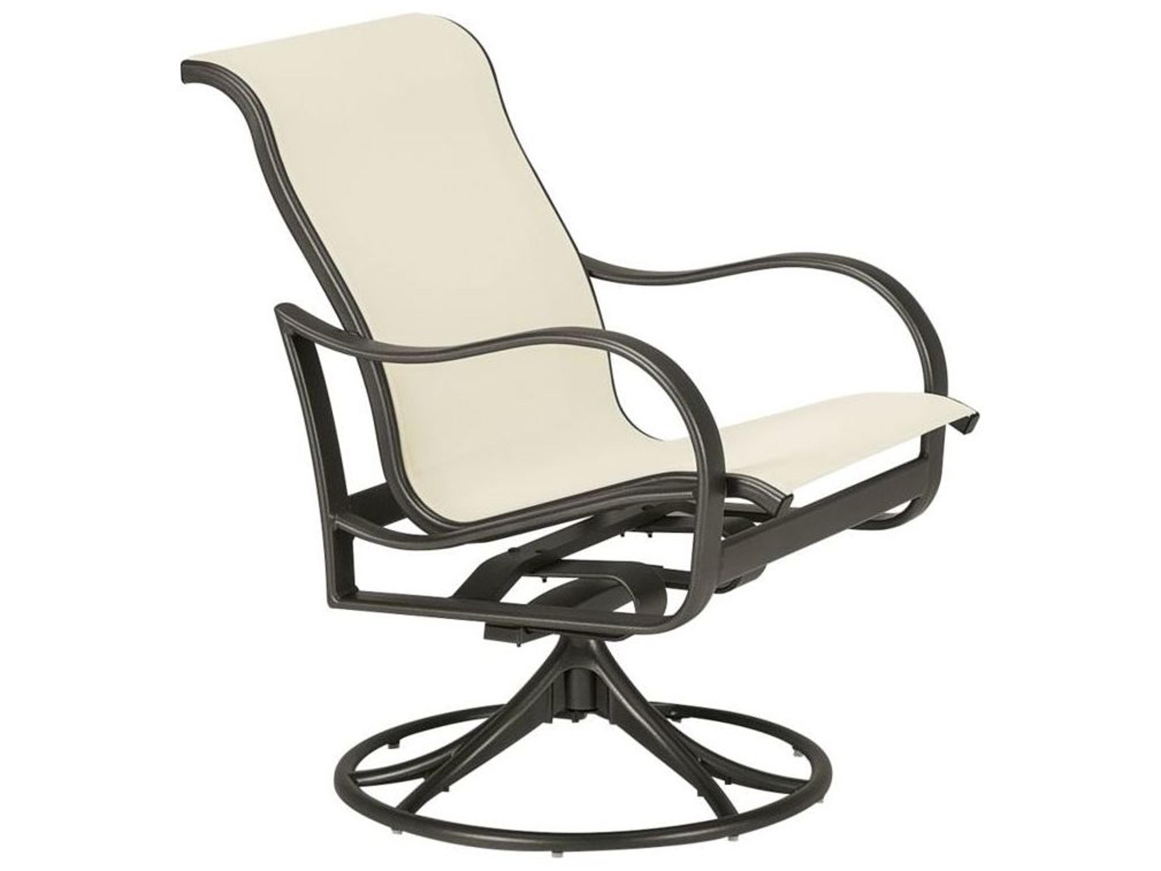 Shoreline Sling Aluminum Swivel Rocker Outdoor Patio Dining Arm Chair