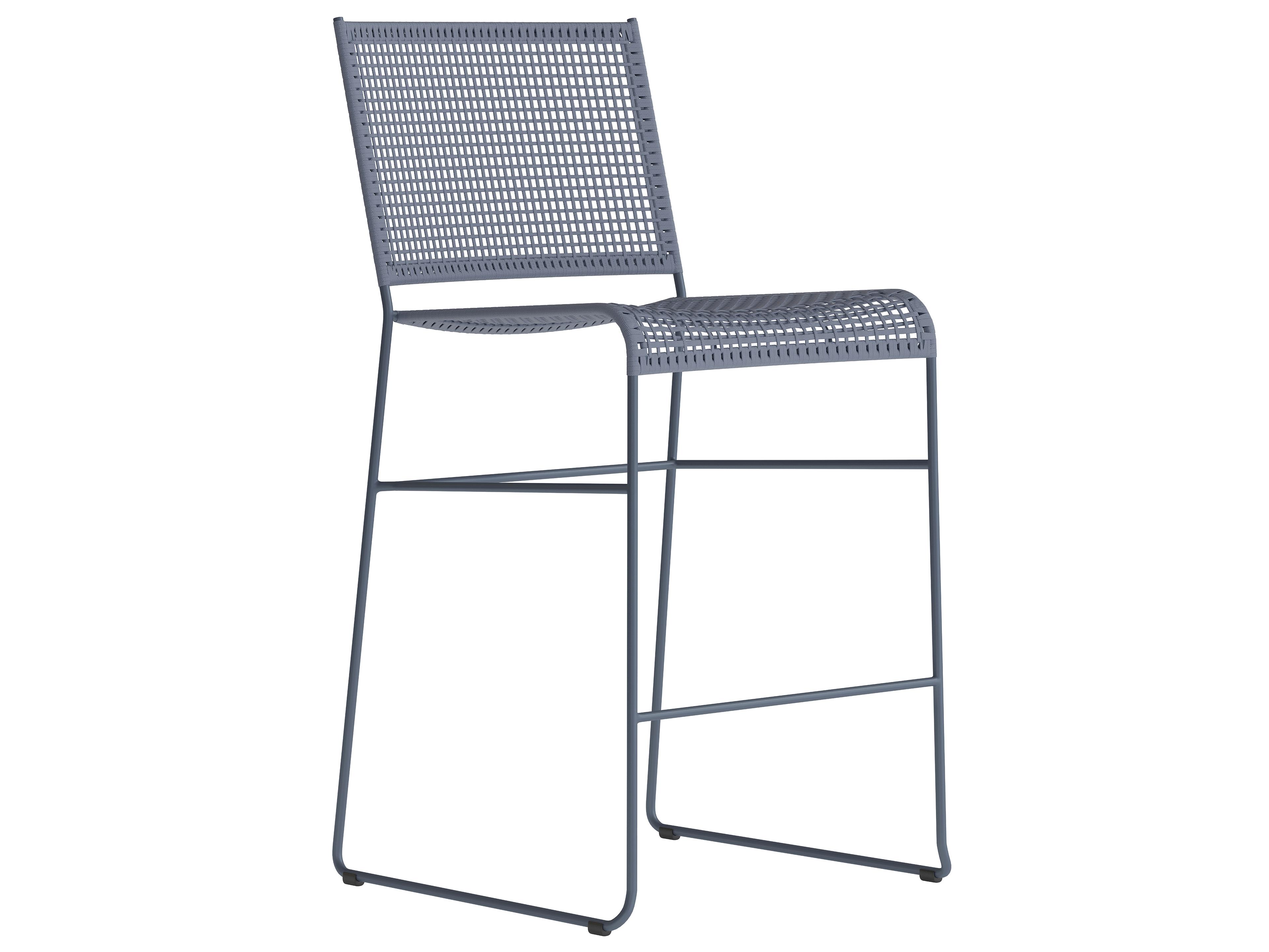 Bayfront Aluminum Rope Armless Outdoor Bar Stool