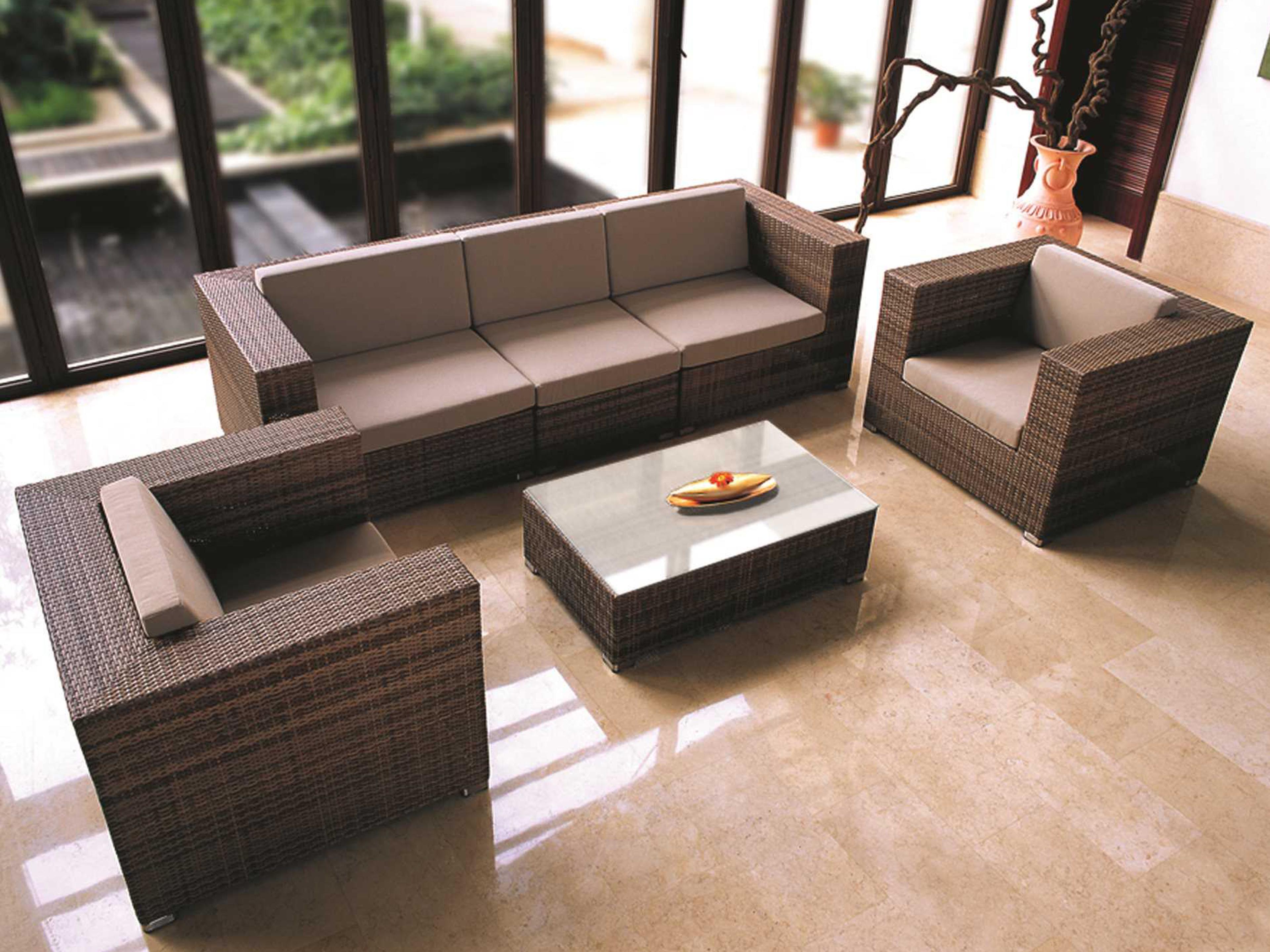 Arzo Woven Cushion Outdoor Patio Lounge Set