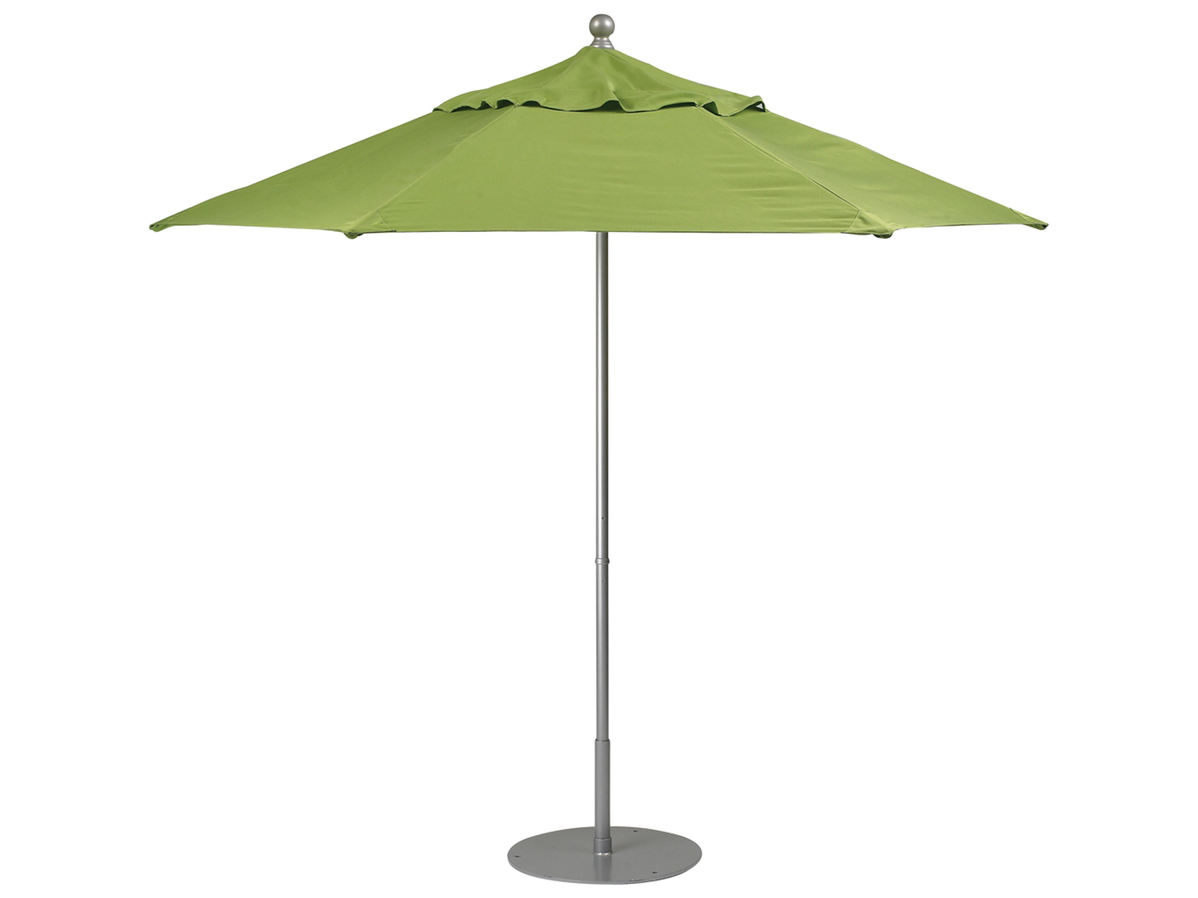 Portofino II Aluminum 9 Foot Hexagon Manual Lift Outdoor Patio Umbrella