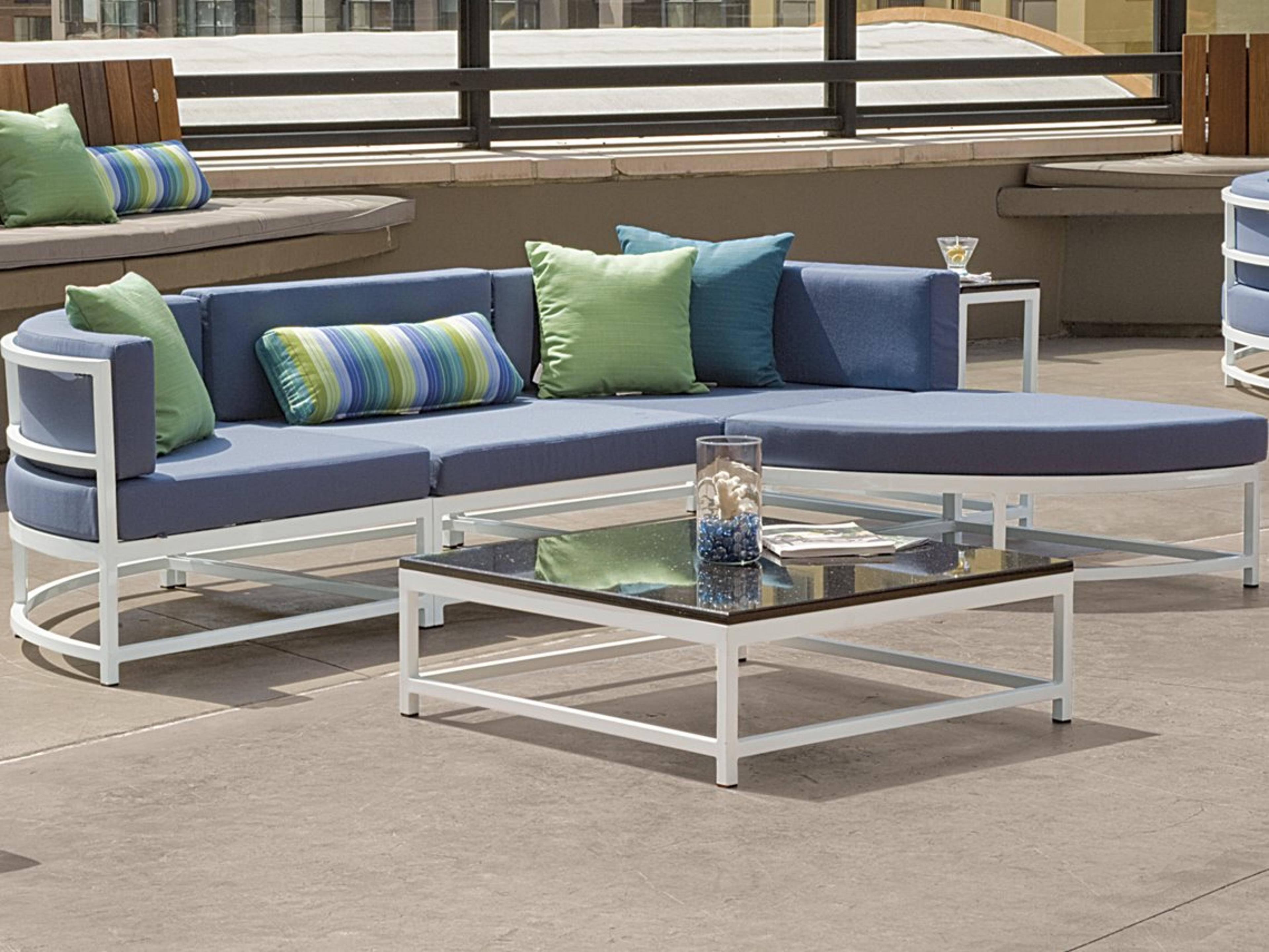 Cabana Club Aluminum Cushion Sectional Outdoor Lounge Set