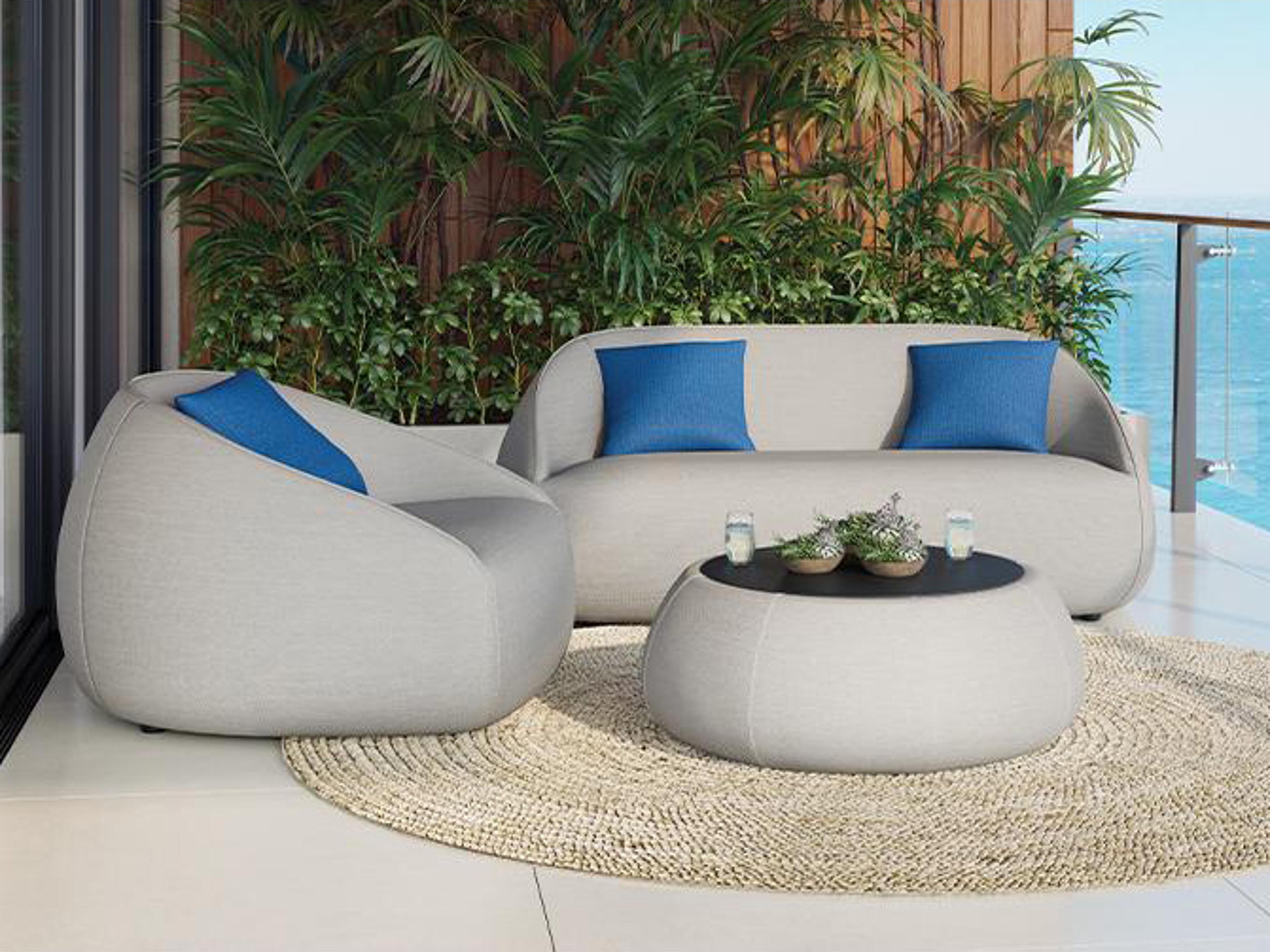 Contour Cushion Fabric Outdoor Patio Lounge Set