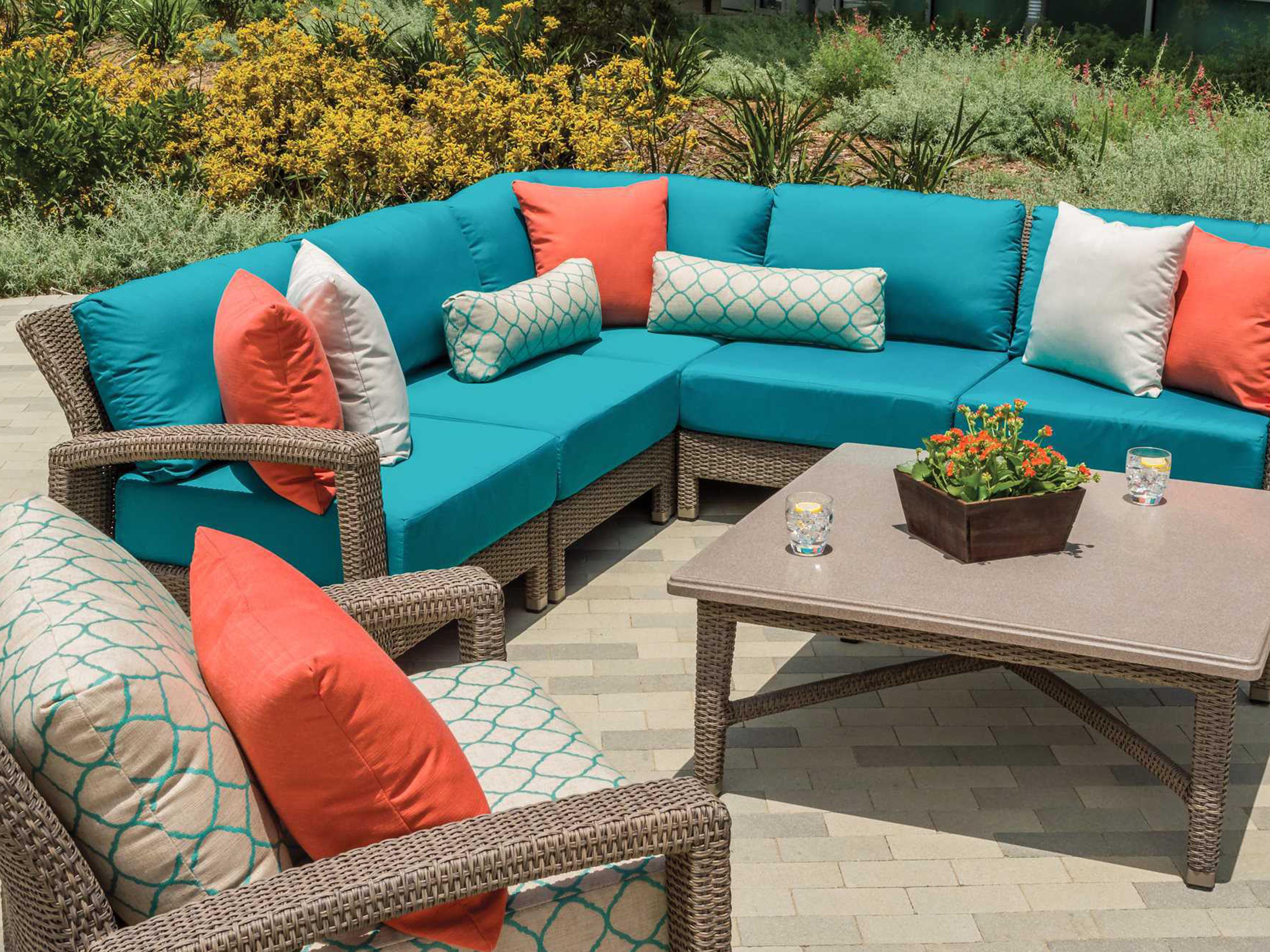 Evo Woven Deep Seating Sectional Patio Lounge Set