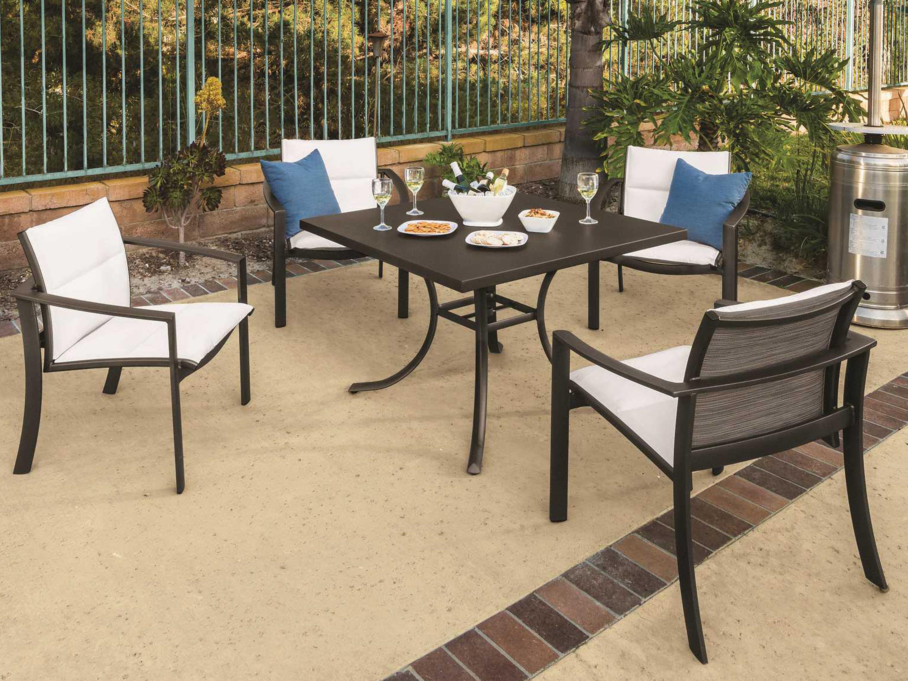 Tropitone Kor Padded Sling Aluminum Outdoor Dining Set