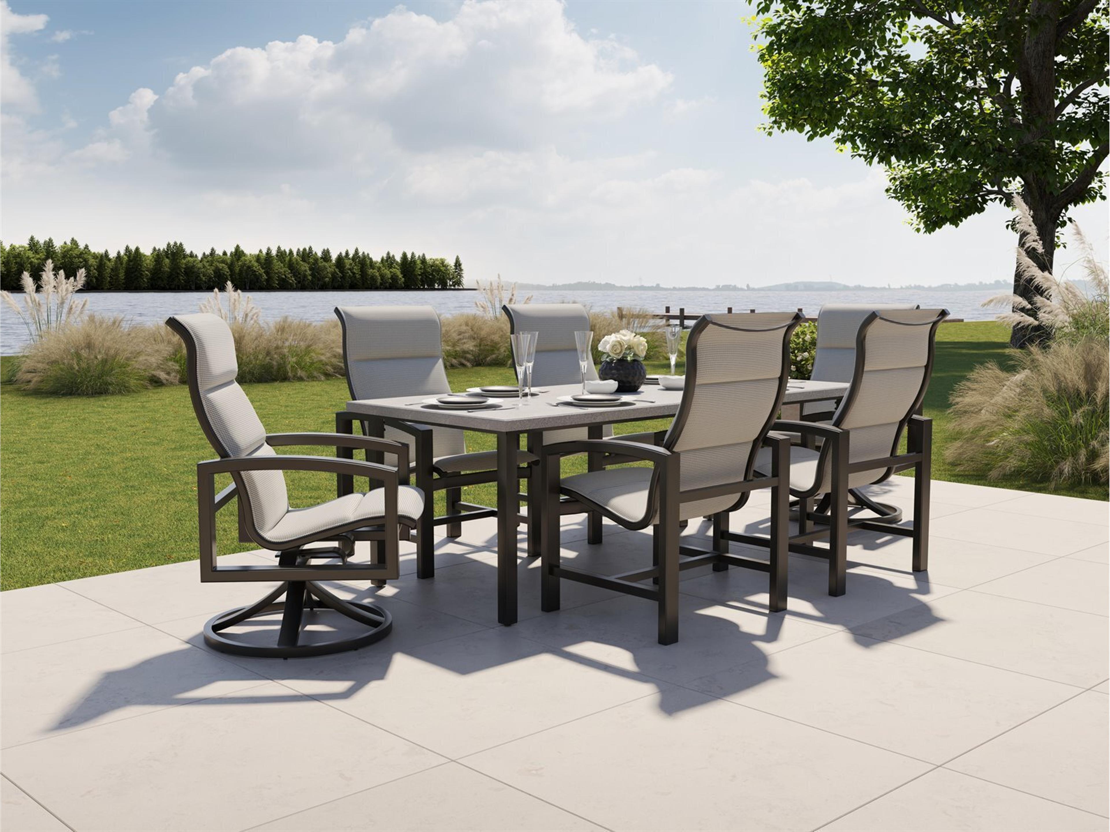 Lakeside Padded Sling Aluminum Dining Set