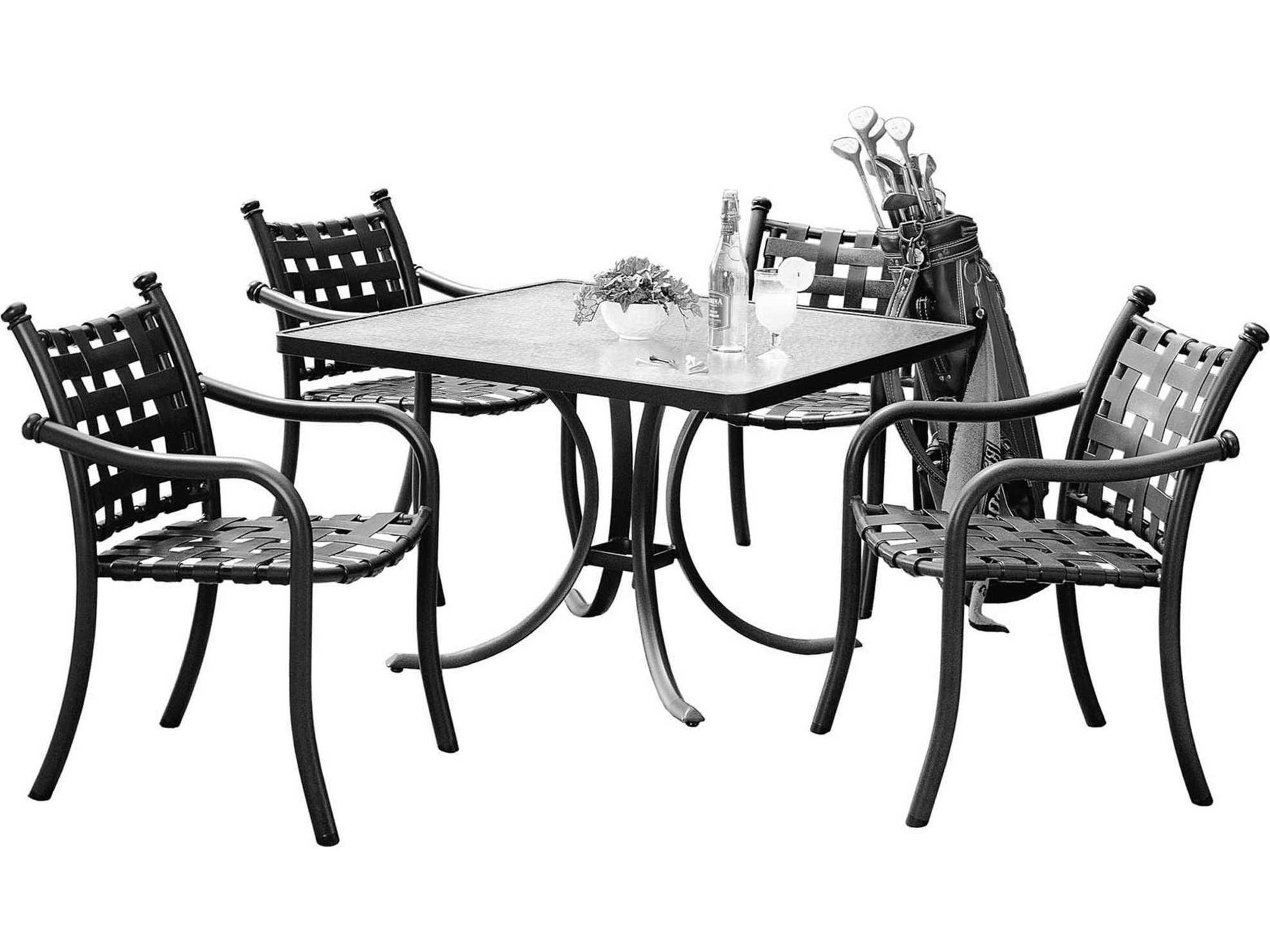 La Scala Cross Strap Aluminum Outdoor Dining Set