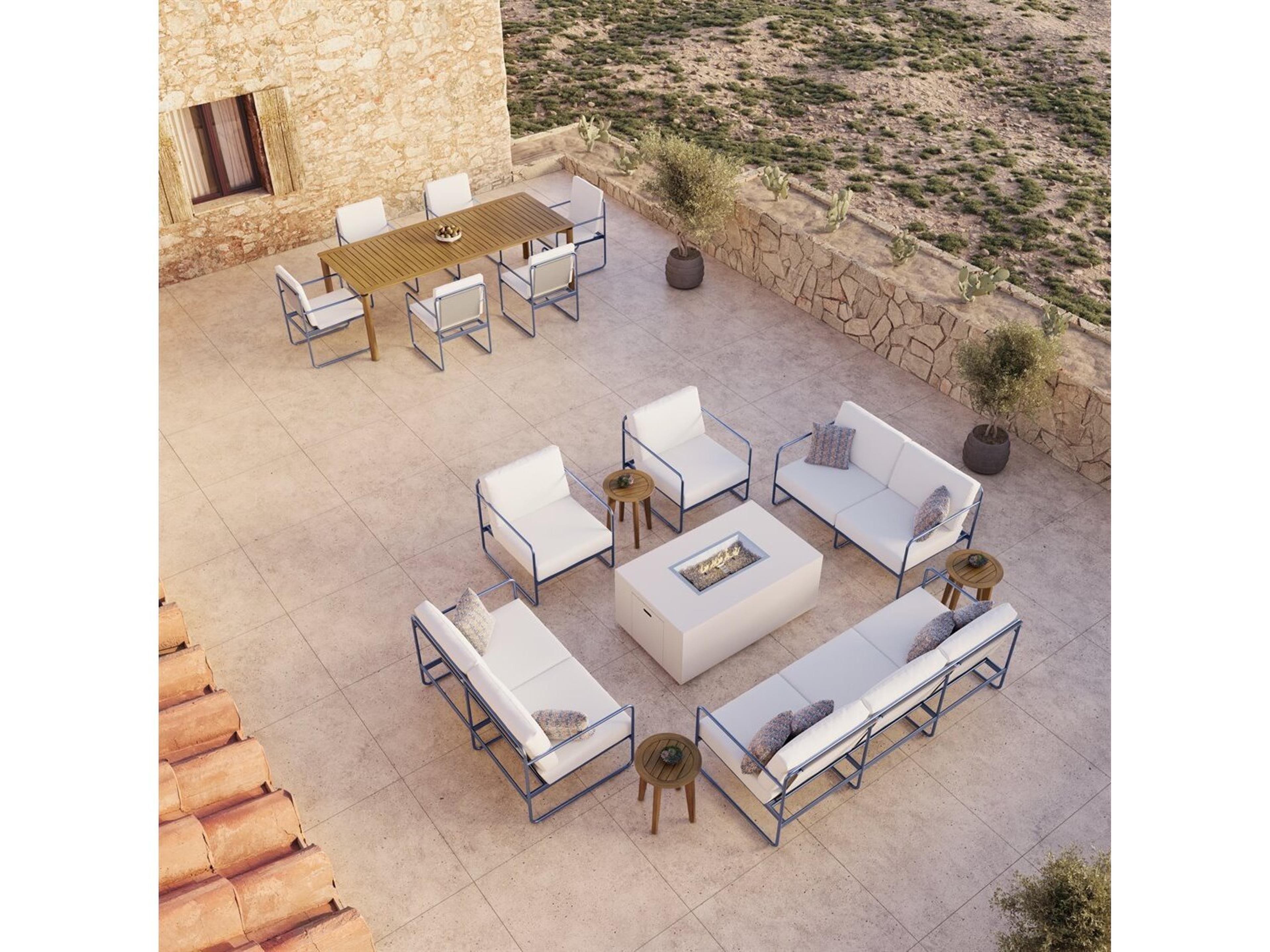 Tropitone Oasis Aluminum Cushion Fire Pit Lounge Set