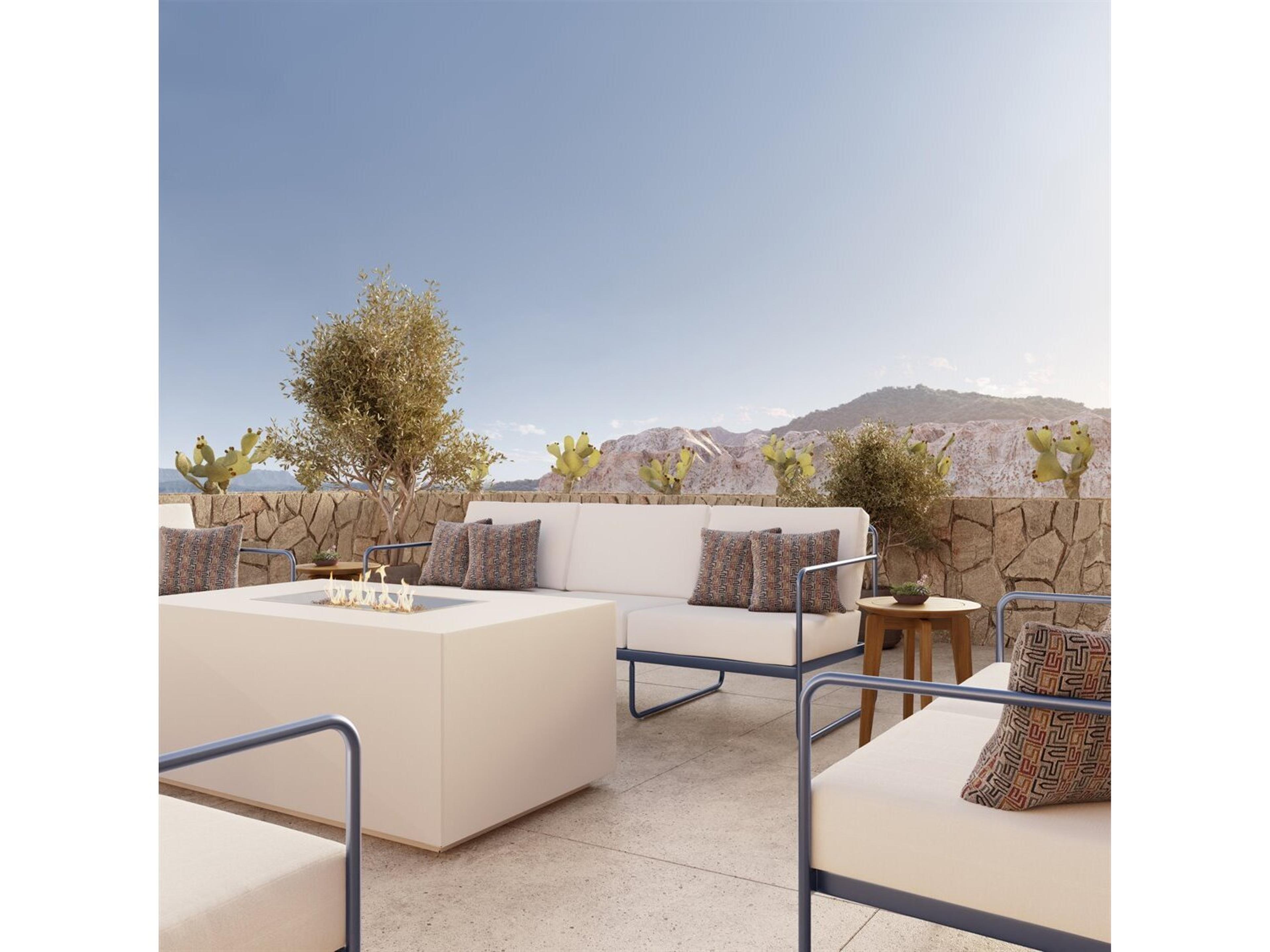 Tropitone Oasis Aluminum Cushion Fire Pit Lounge Set