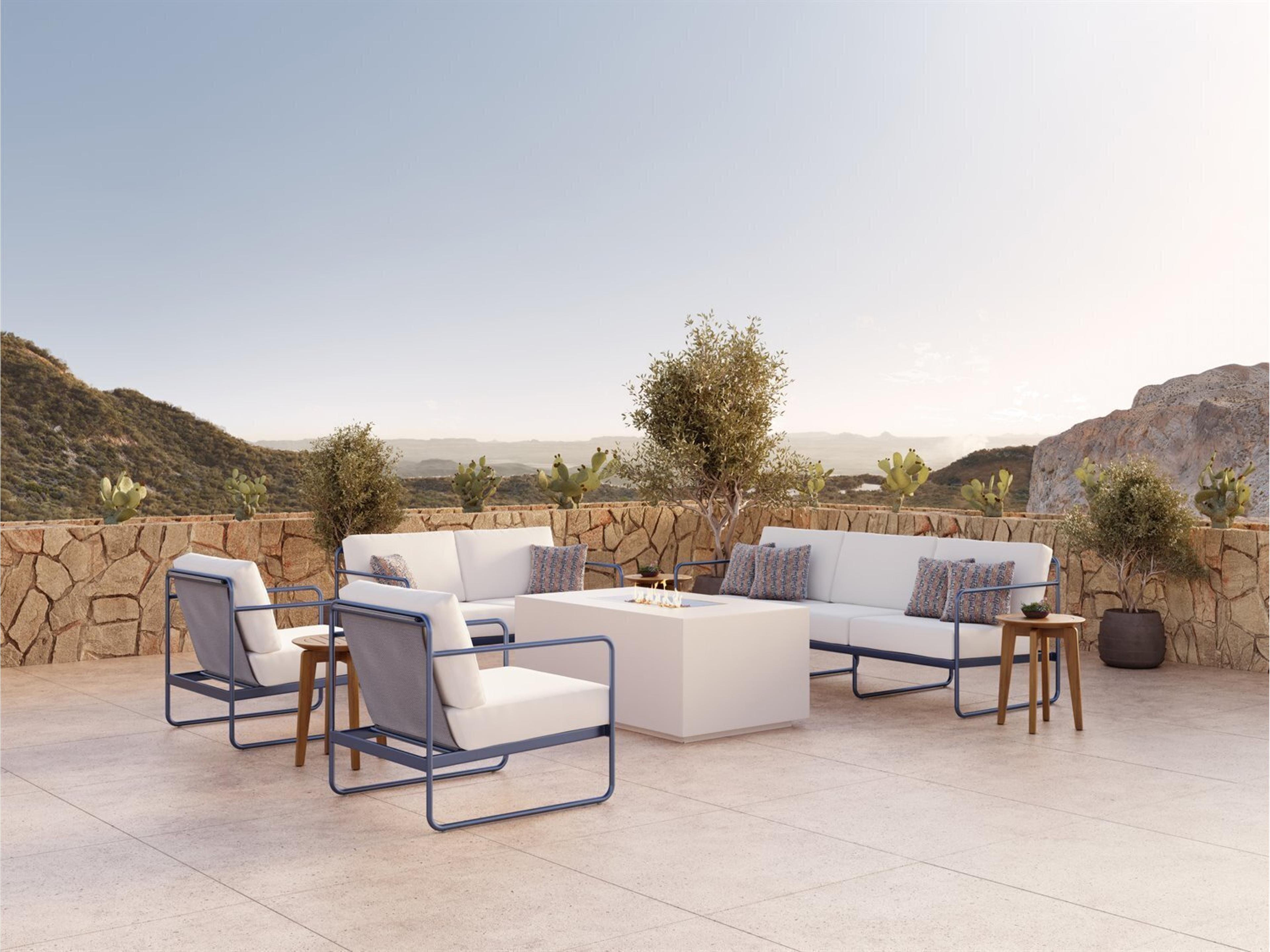 Tropitone Oasis Aluminum Cushion Fire Pit Lounge Set