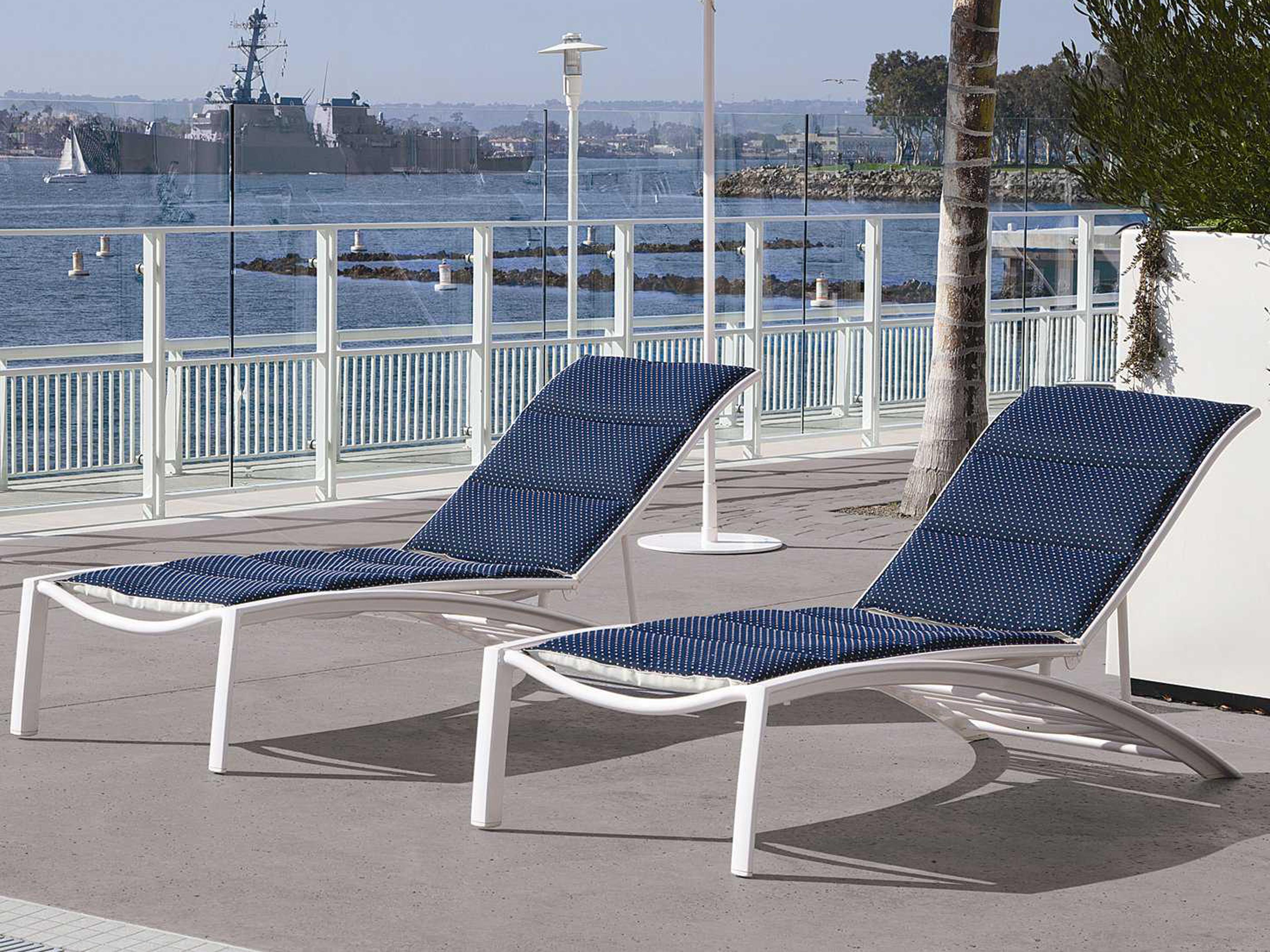 South Beach Padded Sling Aluminum Patio Lounge Set