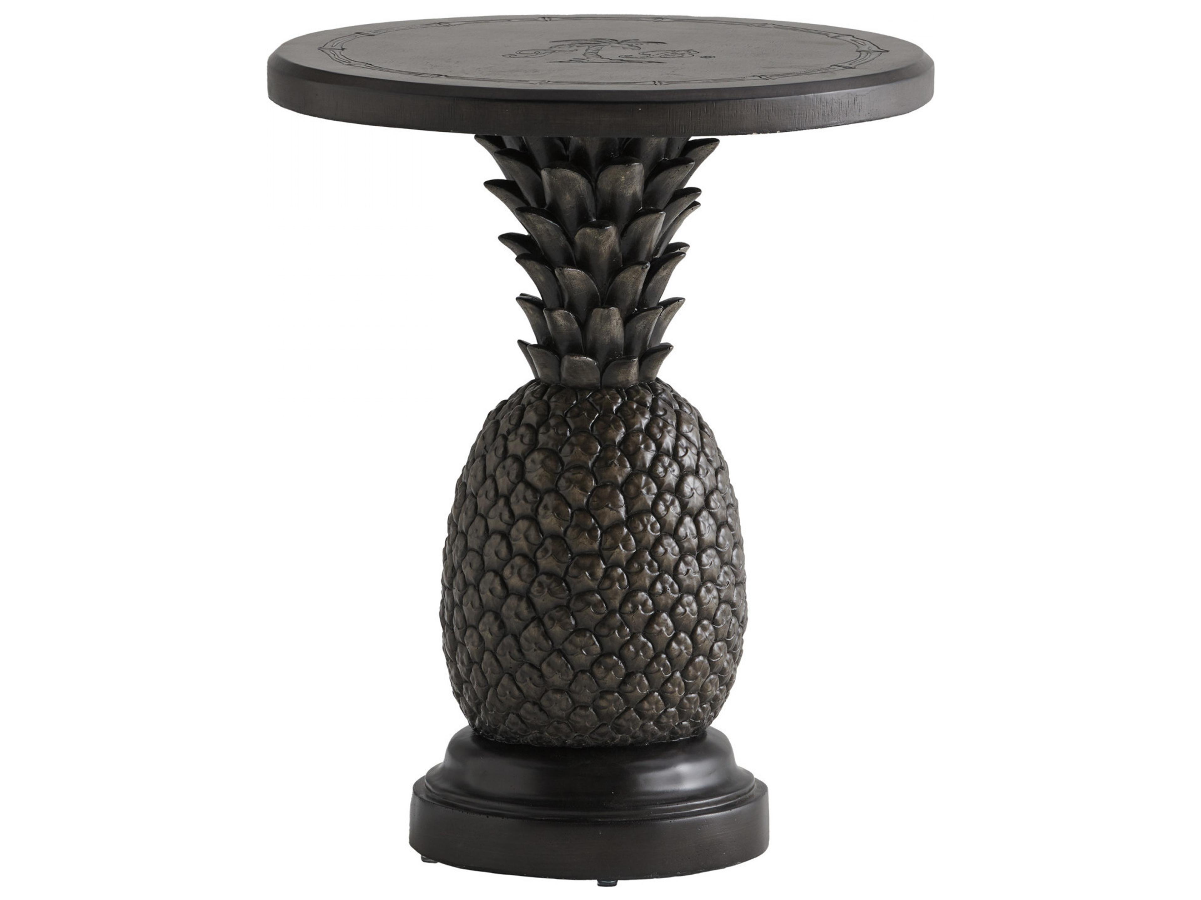Alfresco Living Aluminum Pineapple Round End Table