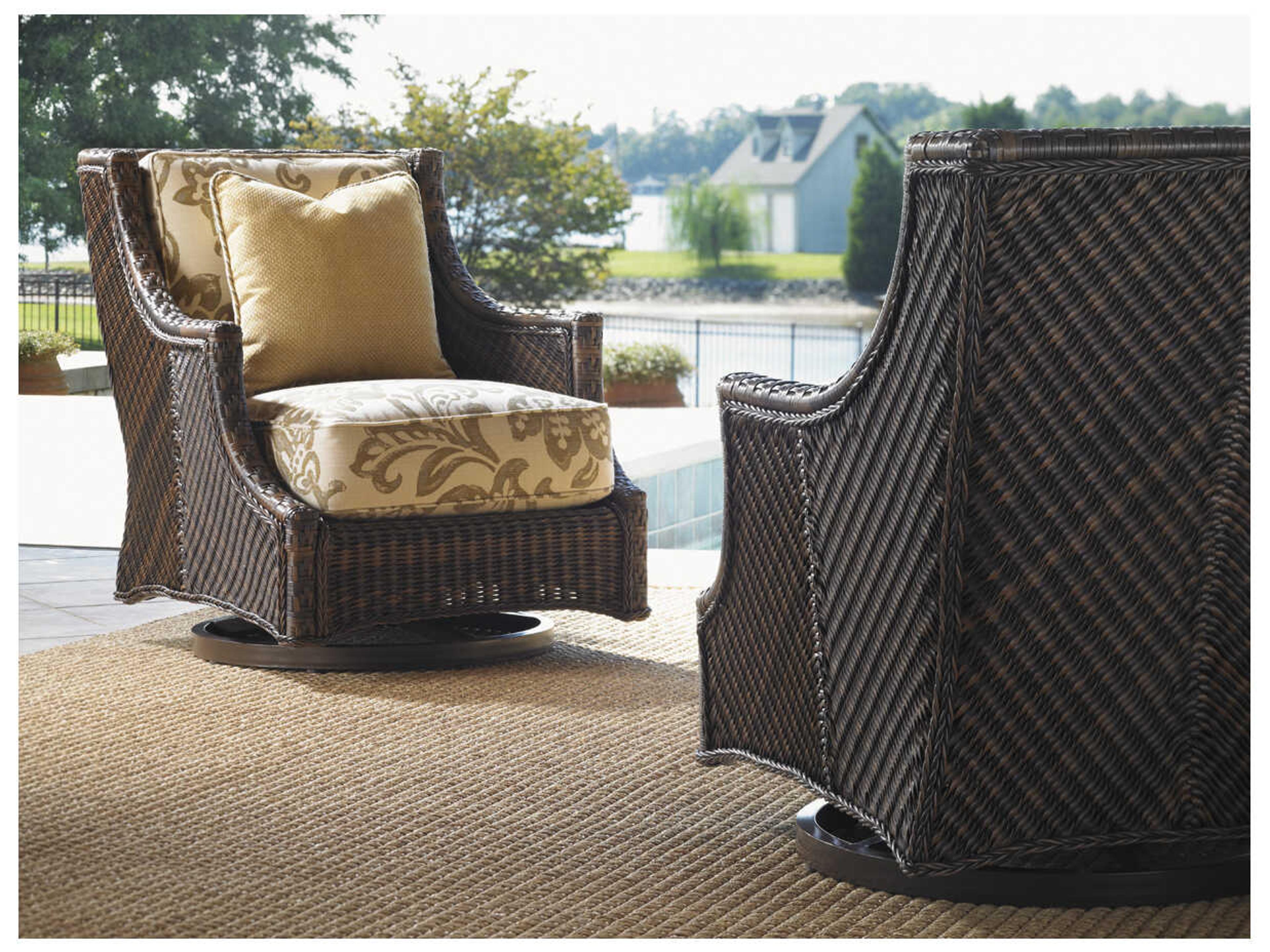 Tommy Bahama Outdoor Island Estate Lanai Wicker Swivel Lounge Chair