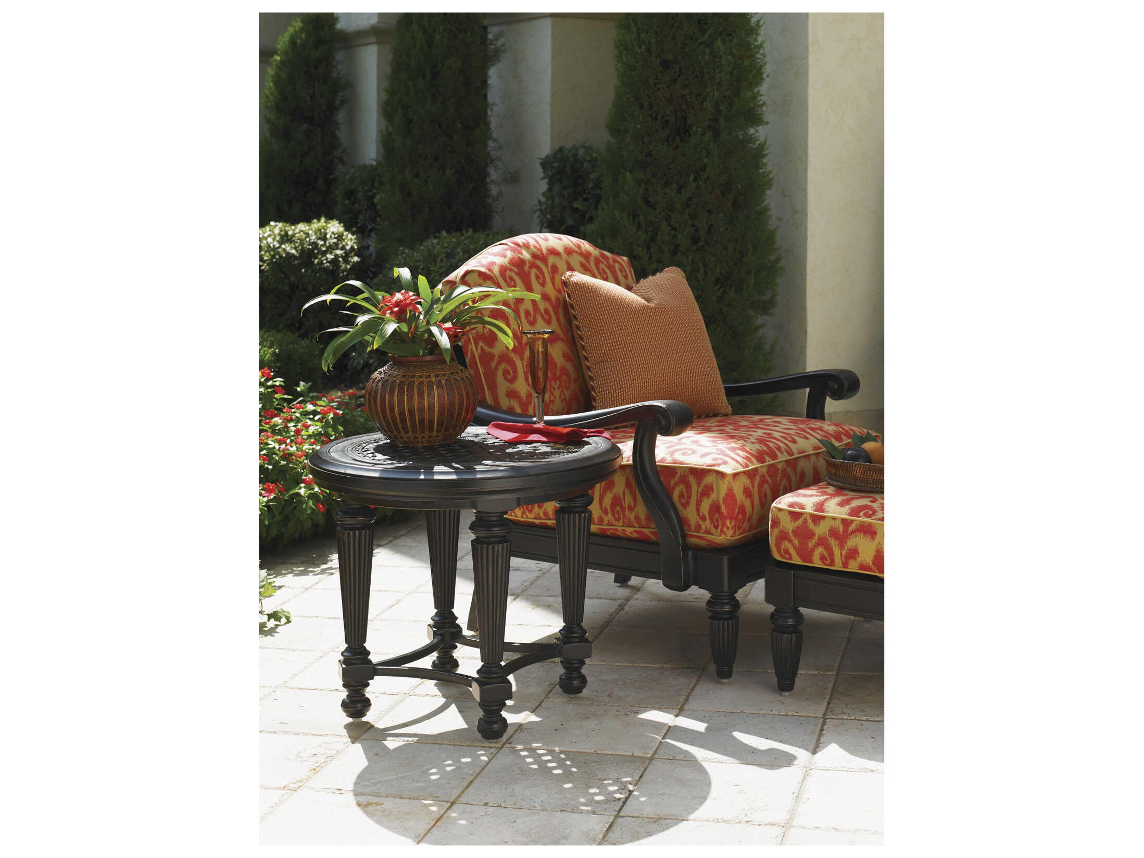 Tommy Bahama Outdoor Kingstown Sedona Cast Aluminum Round End Table