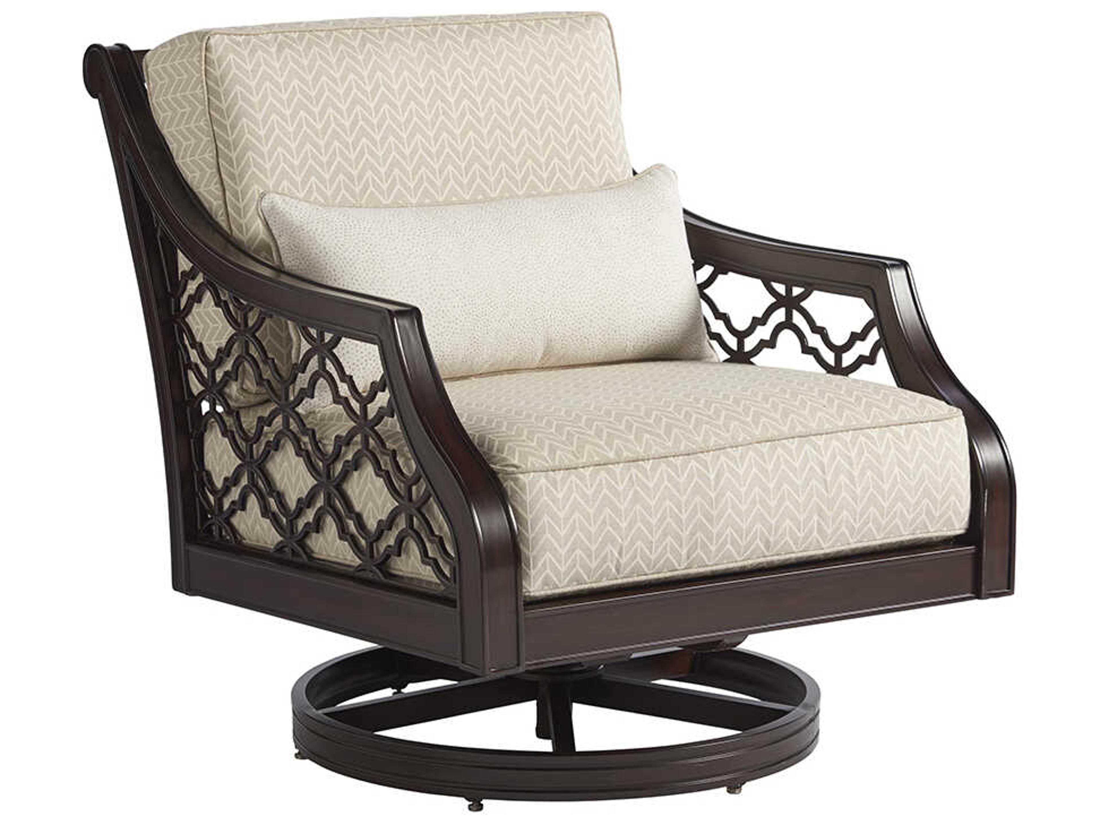 Black Sands Cast Aluminum Cushion Swivel Rocker Lounge Chair