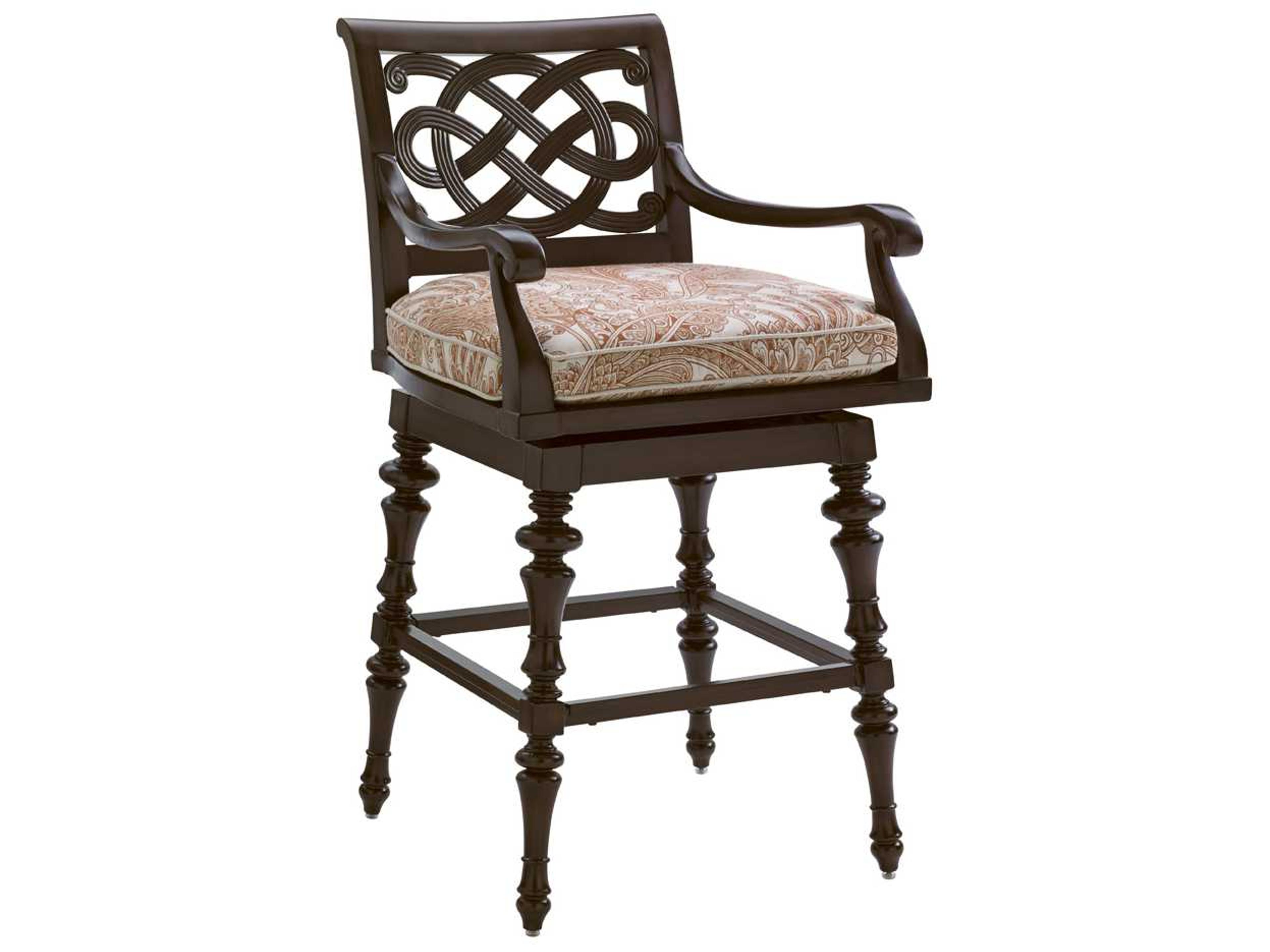 Black Sands Cast Aluminum Cushion Swivel Bar Stool