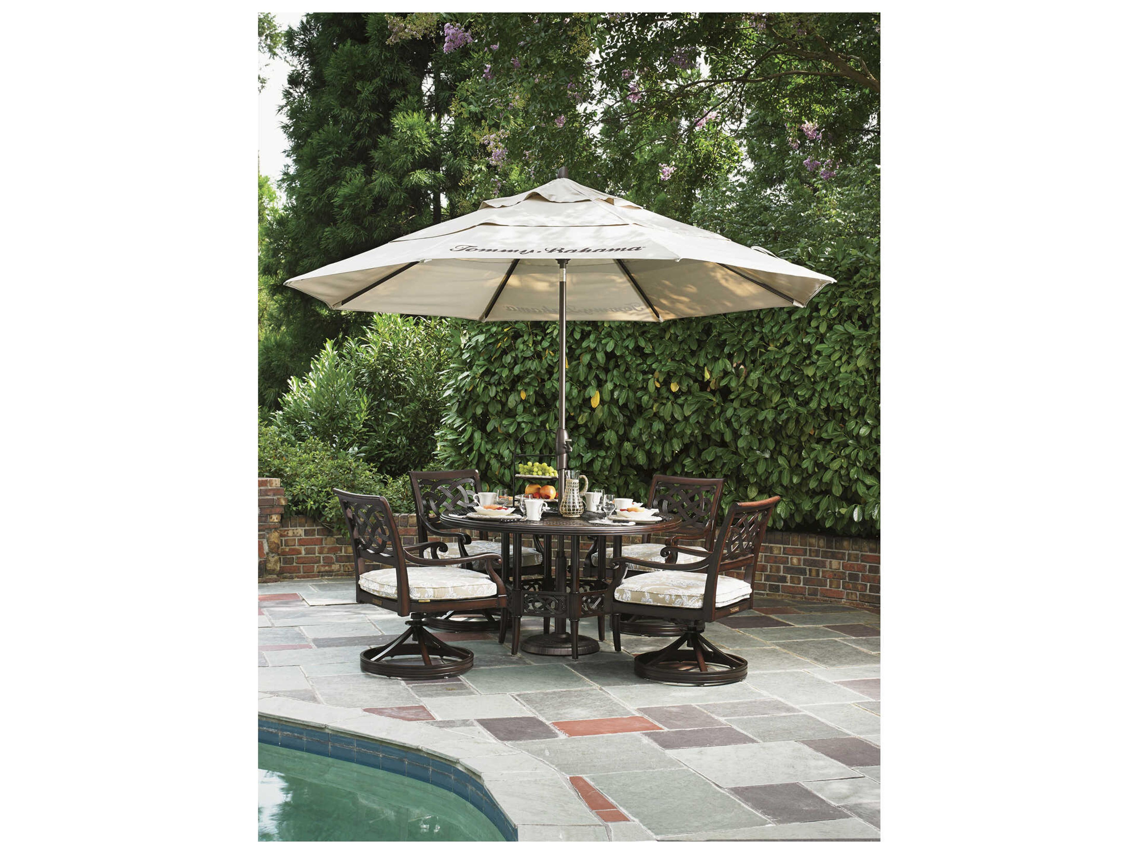 Tommy Bahama Outdoor Black Sands Cast Aluminum Round Dining Table