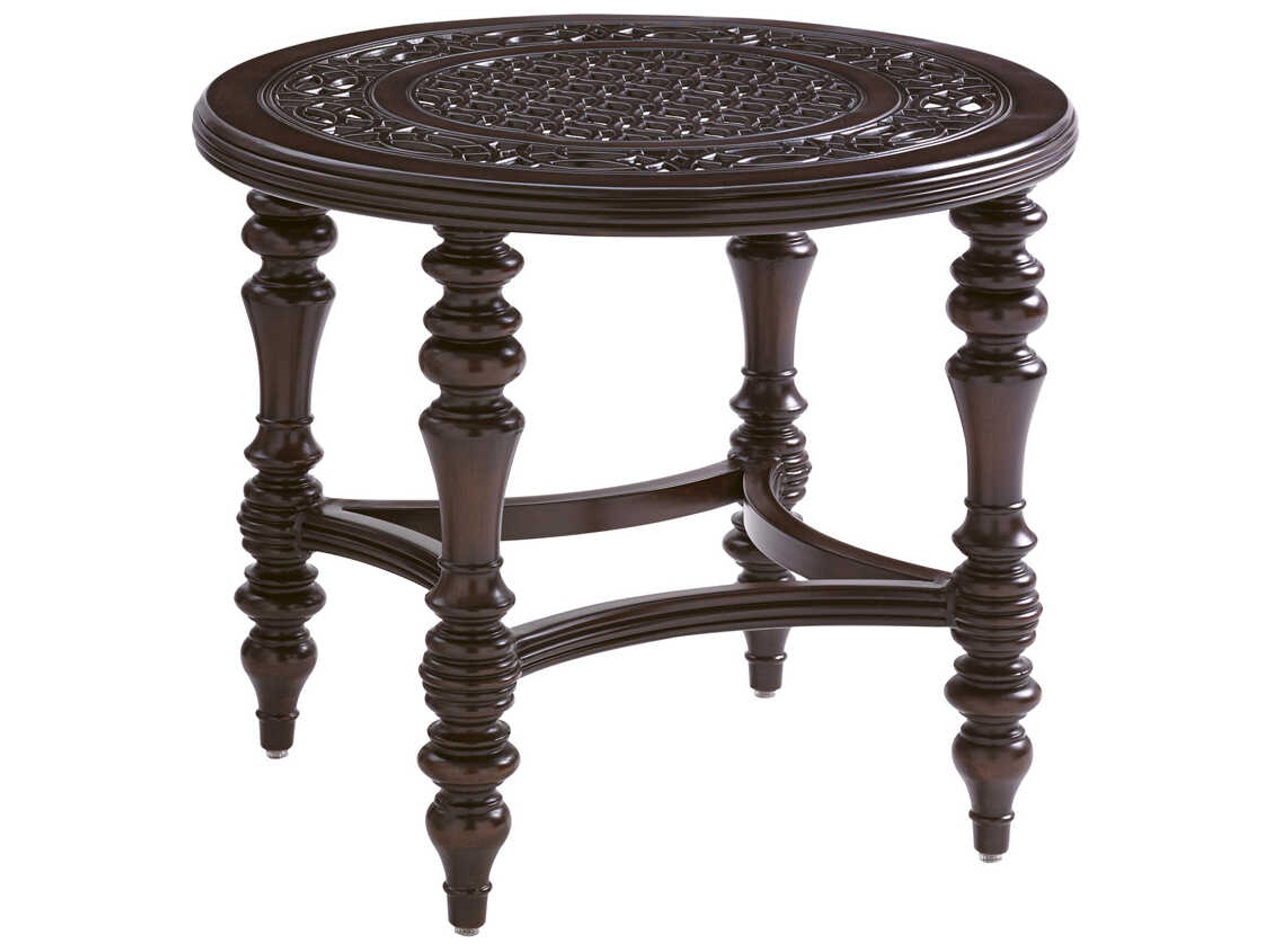 Black Sands Cast Aluminum Round End Table