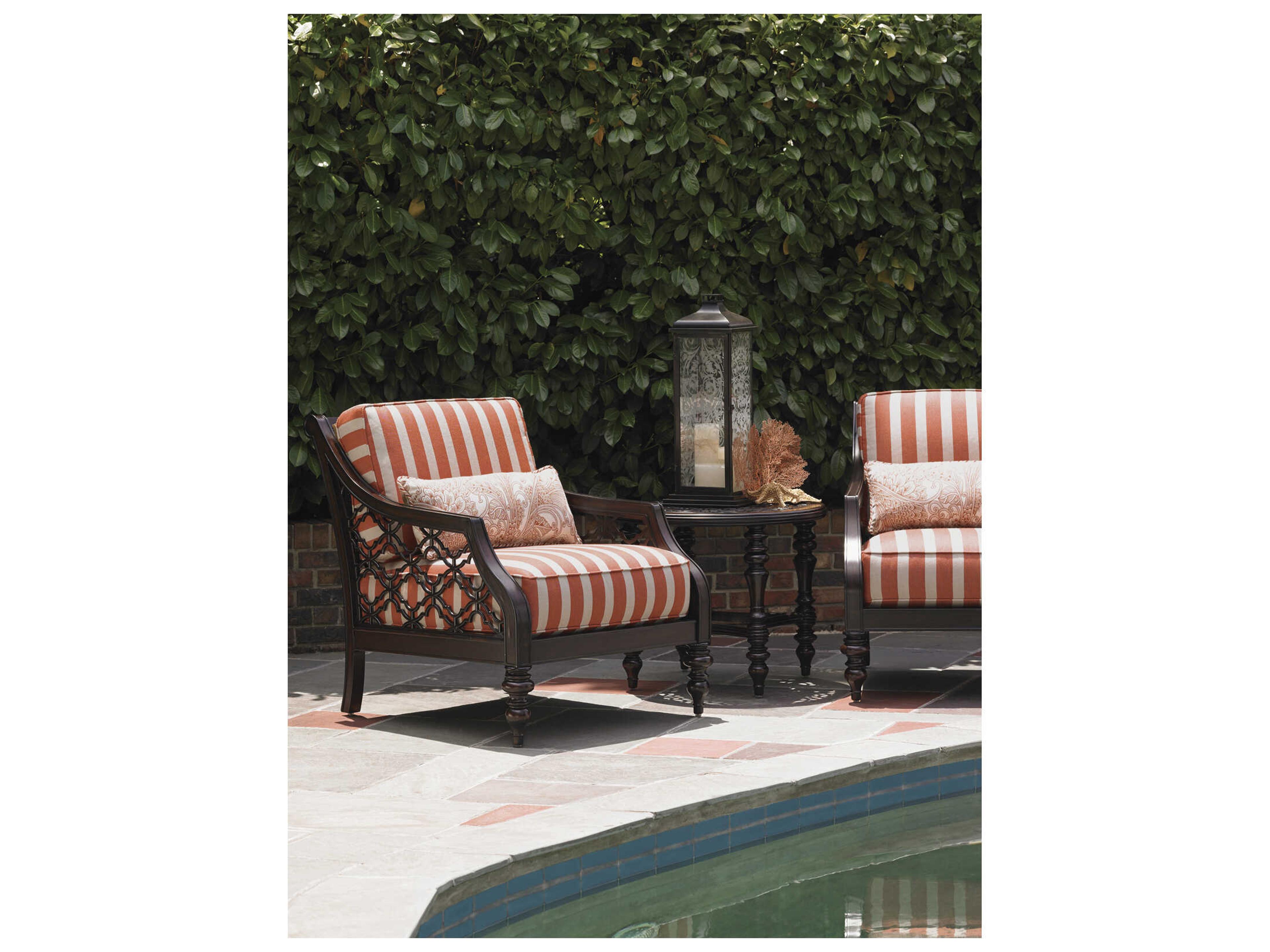 Tommy Bahama Outdoor Black Sands Cast Aluminum Round End Table