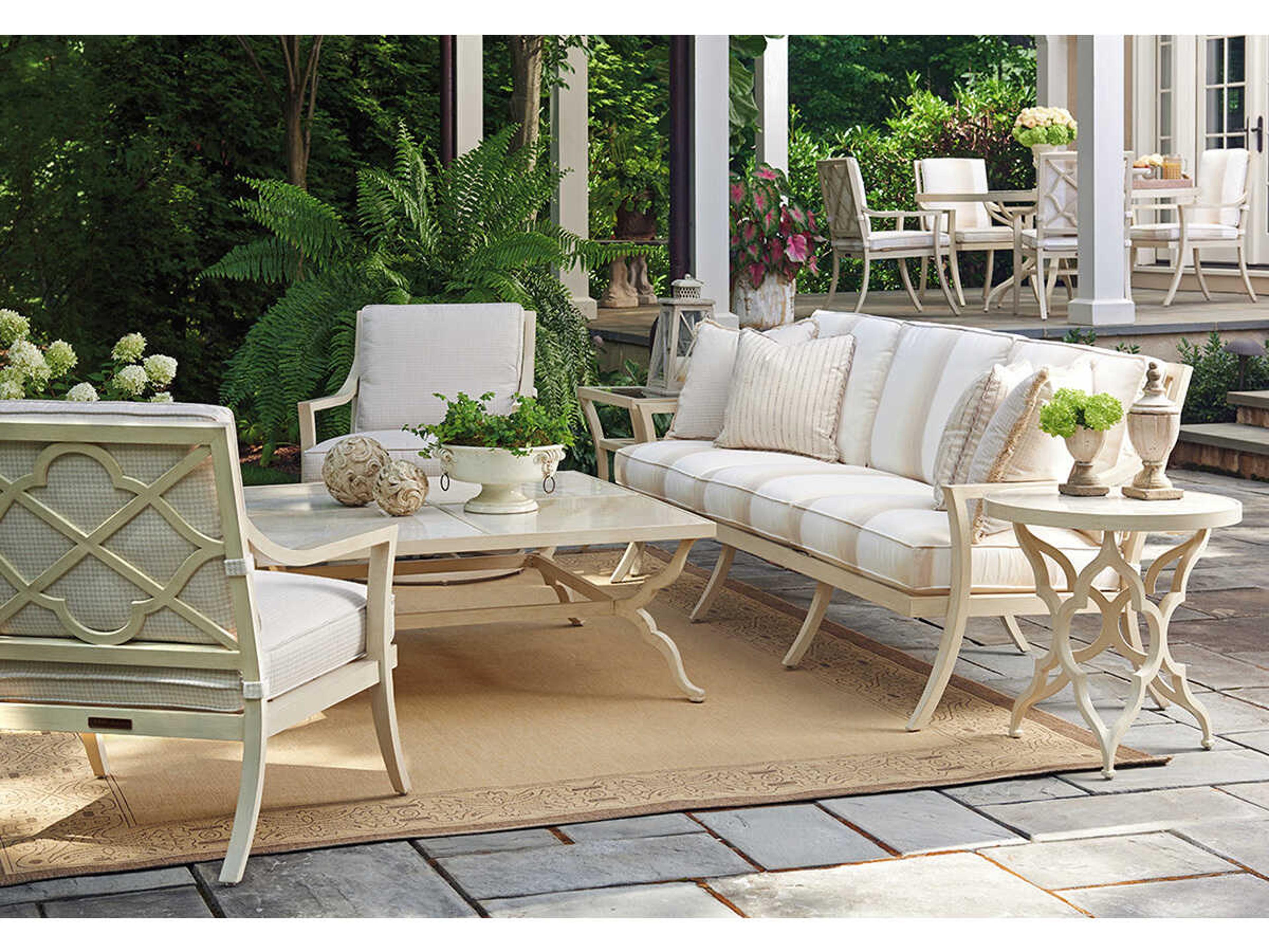 Tommy Bahama Outdoor Misty Garden Cast Aluminum Square Porcelain Top Coffee Table