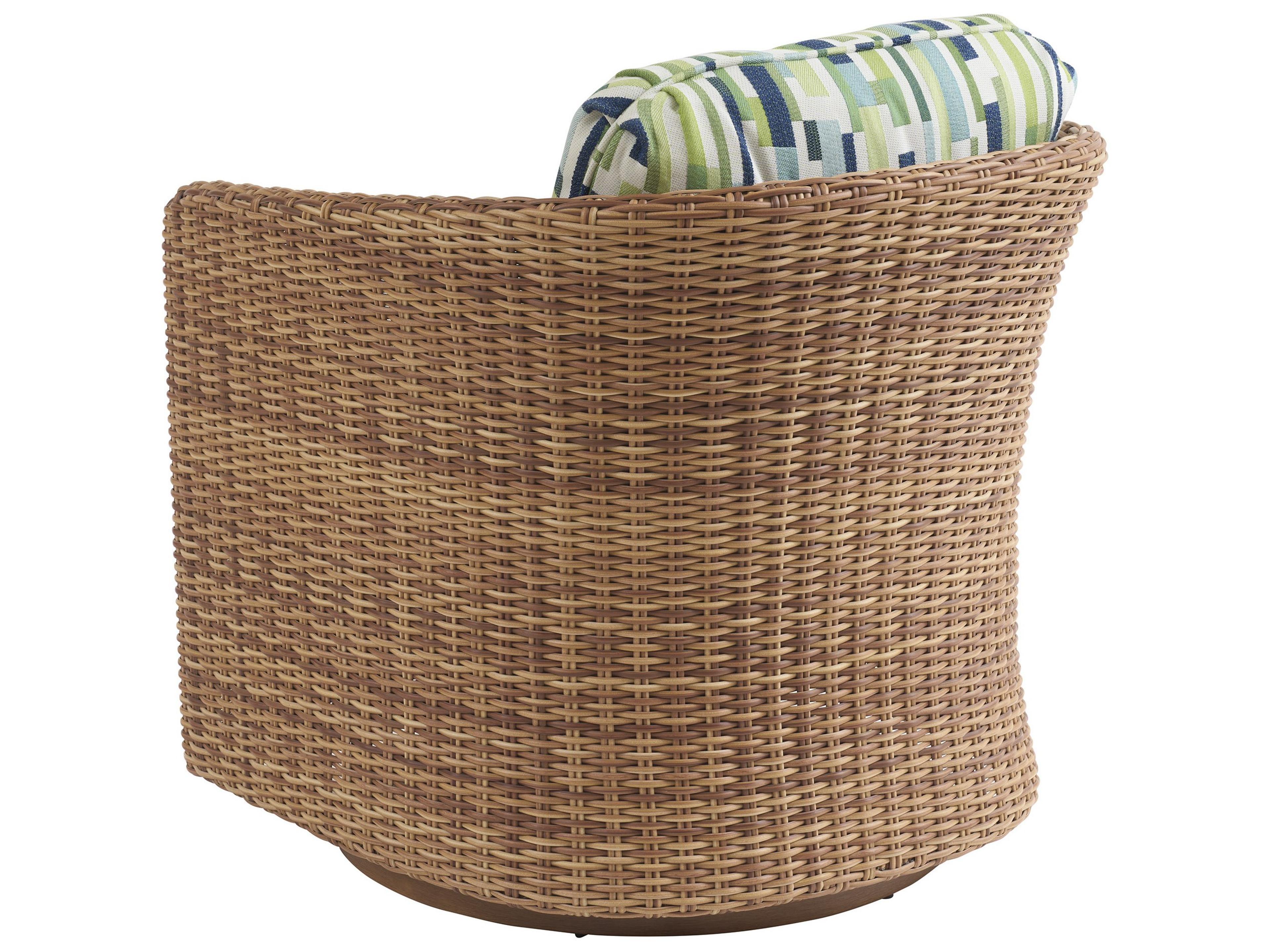 Tommy Bahama Outdoor Palm Desert Poolside Wicker Swivel Occassional Chair