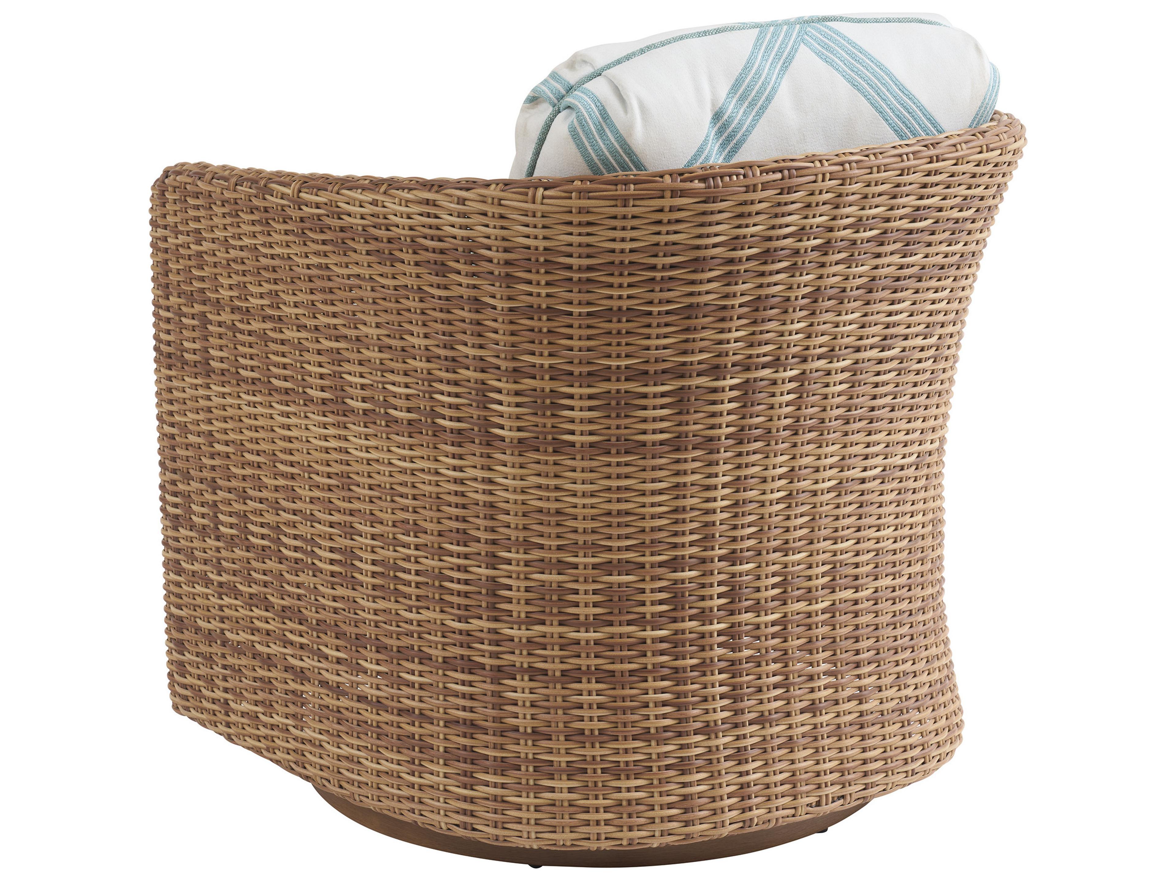 Tommy Bahama Outdoor Palm Desert Poolside Wicker Swivel Occassional Chair