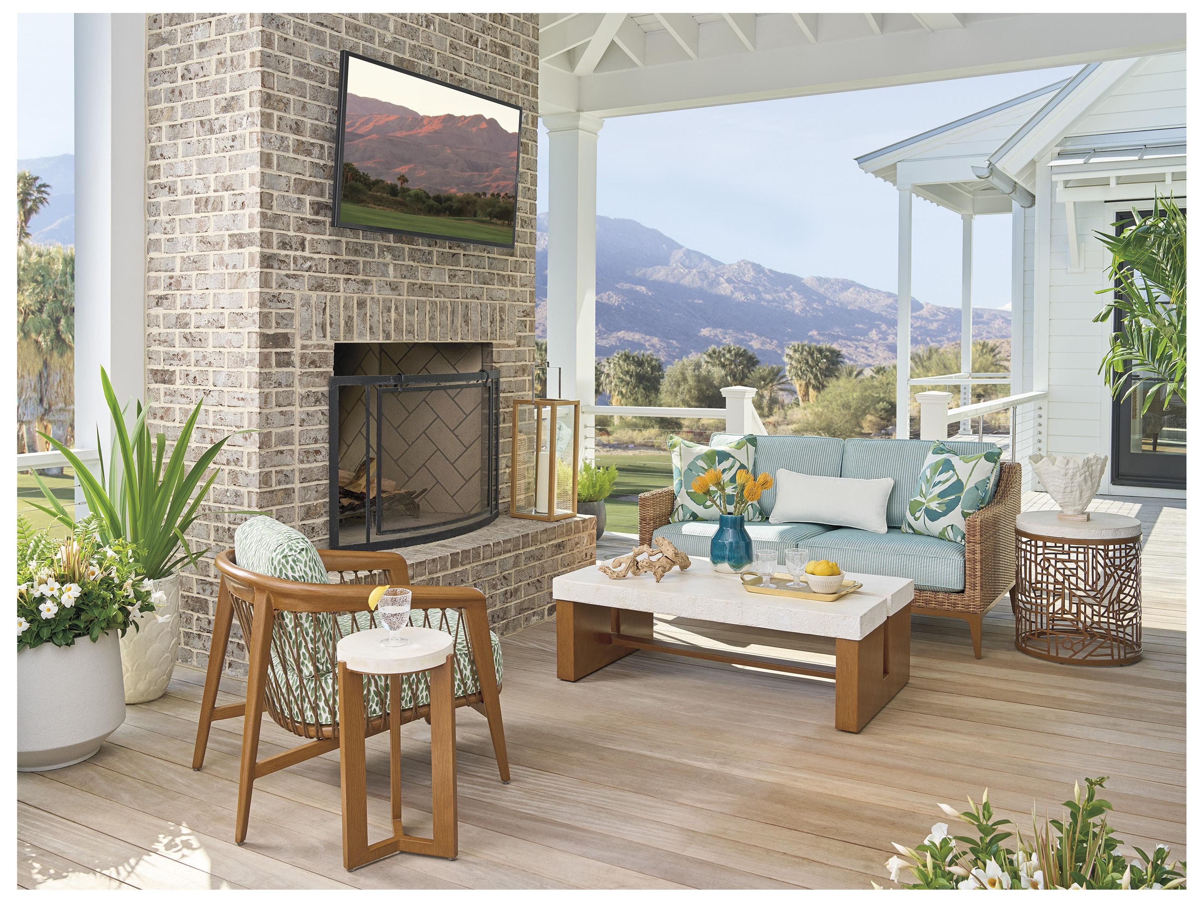 Tommy Bahama Outdoor Palm Desert Poolside Wicker Loveseat