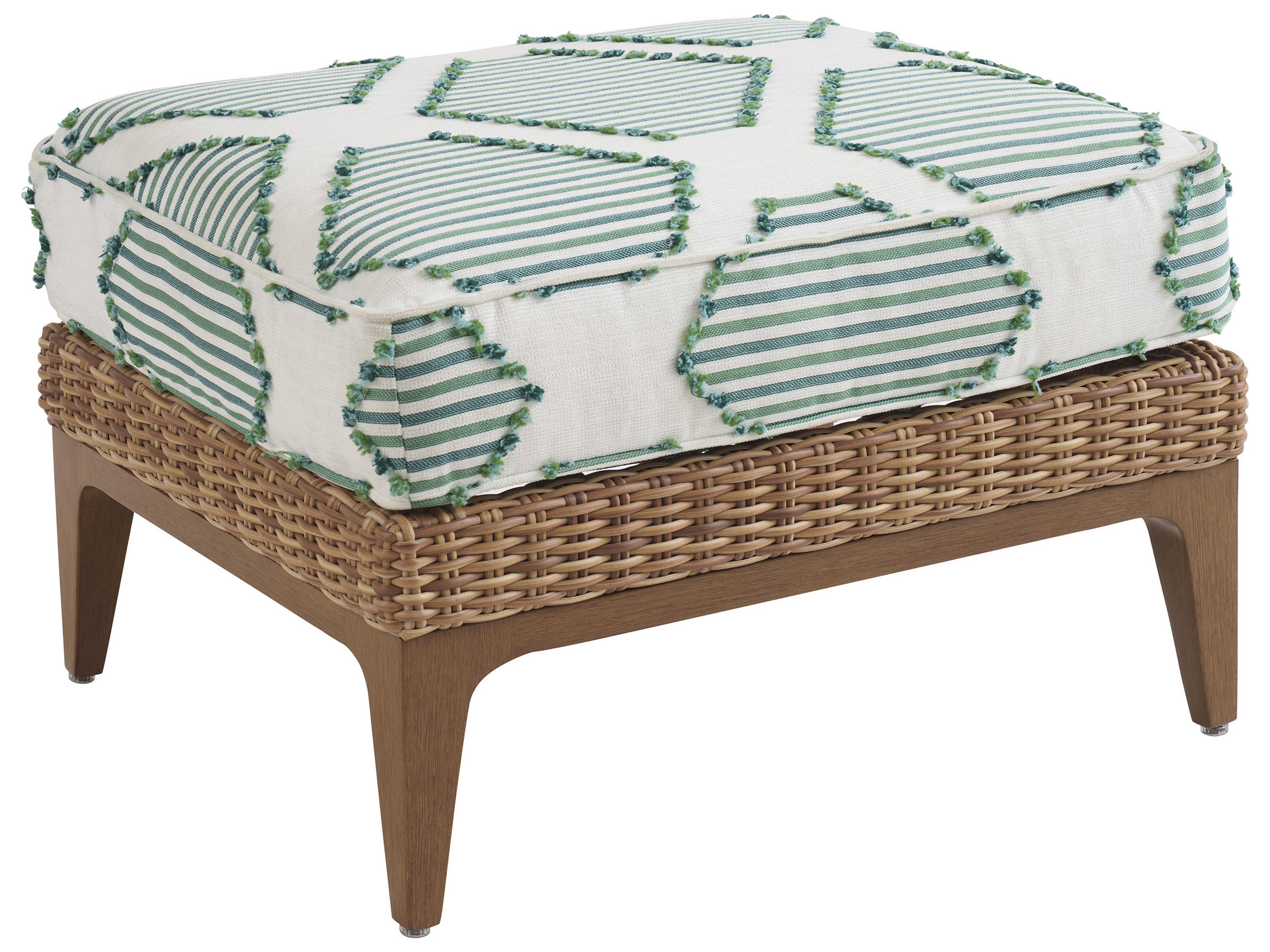 Palm Desert Poolside Wicker Ottoman