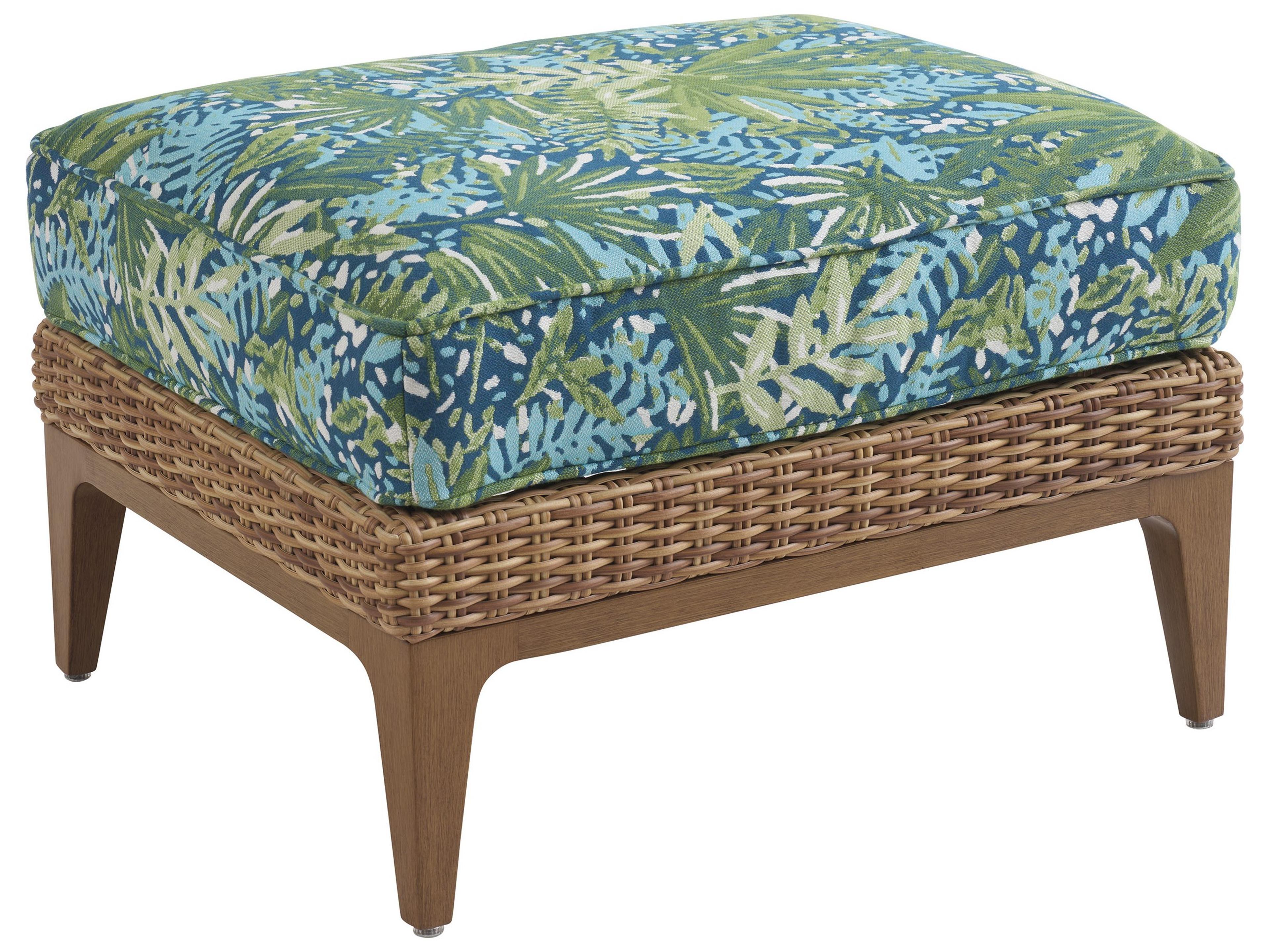 Palm Desert Poolside Wicker Ottoman
