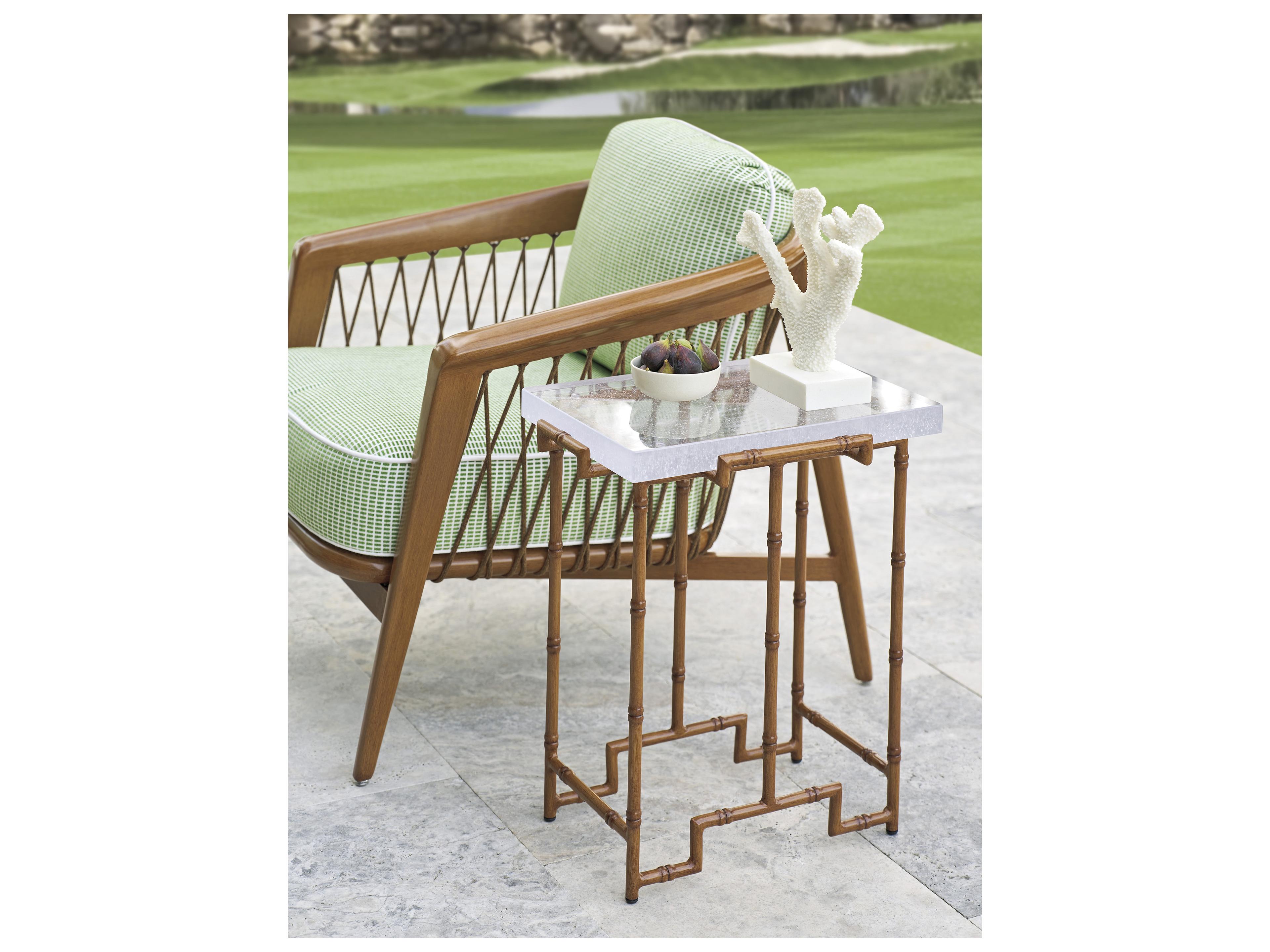 Tommy Bahama Outdoor Palm Desert Poolside Aluminum 20" x 14" Rectangular Accent Table