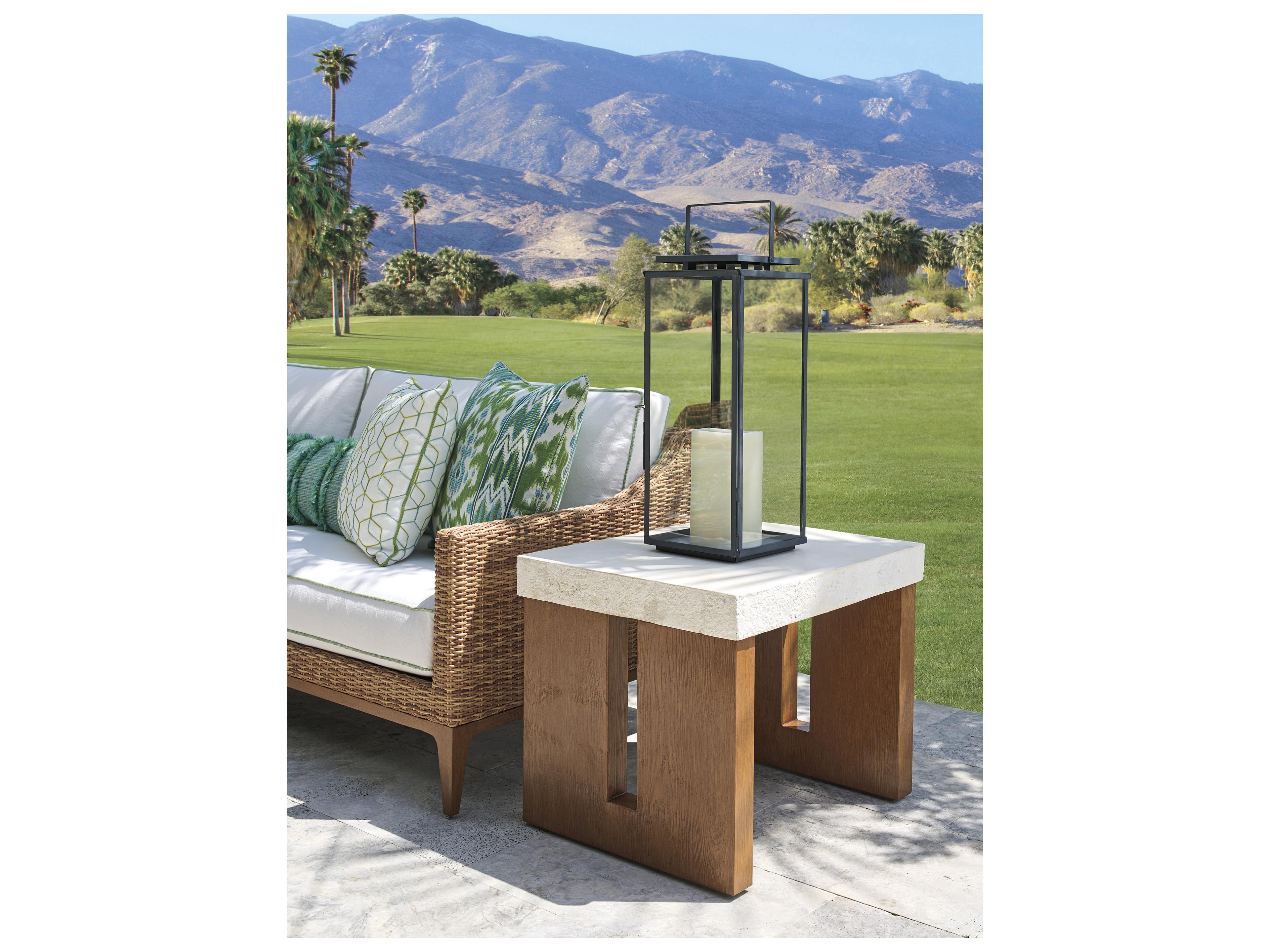 Tommy Bahama Outdoor Palm Desert Poolside Aluminum 28" x 22" Rectangular End Table
