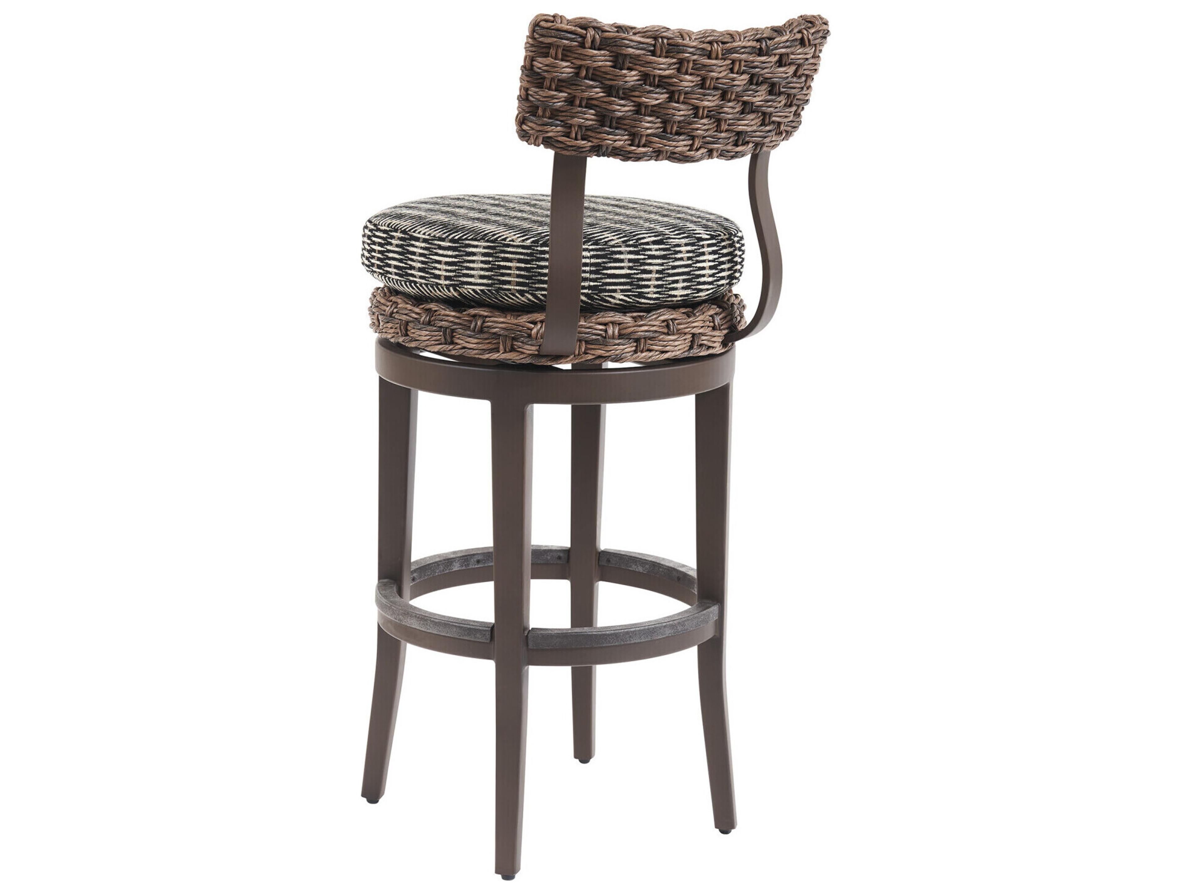 Tommy Bahama Outdoor Kilimanjaro Wicker Rich Tobacco Swivel Bar Stool