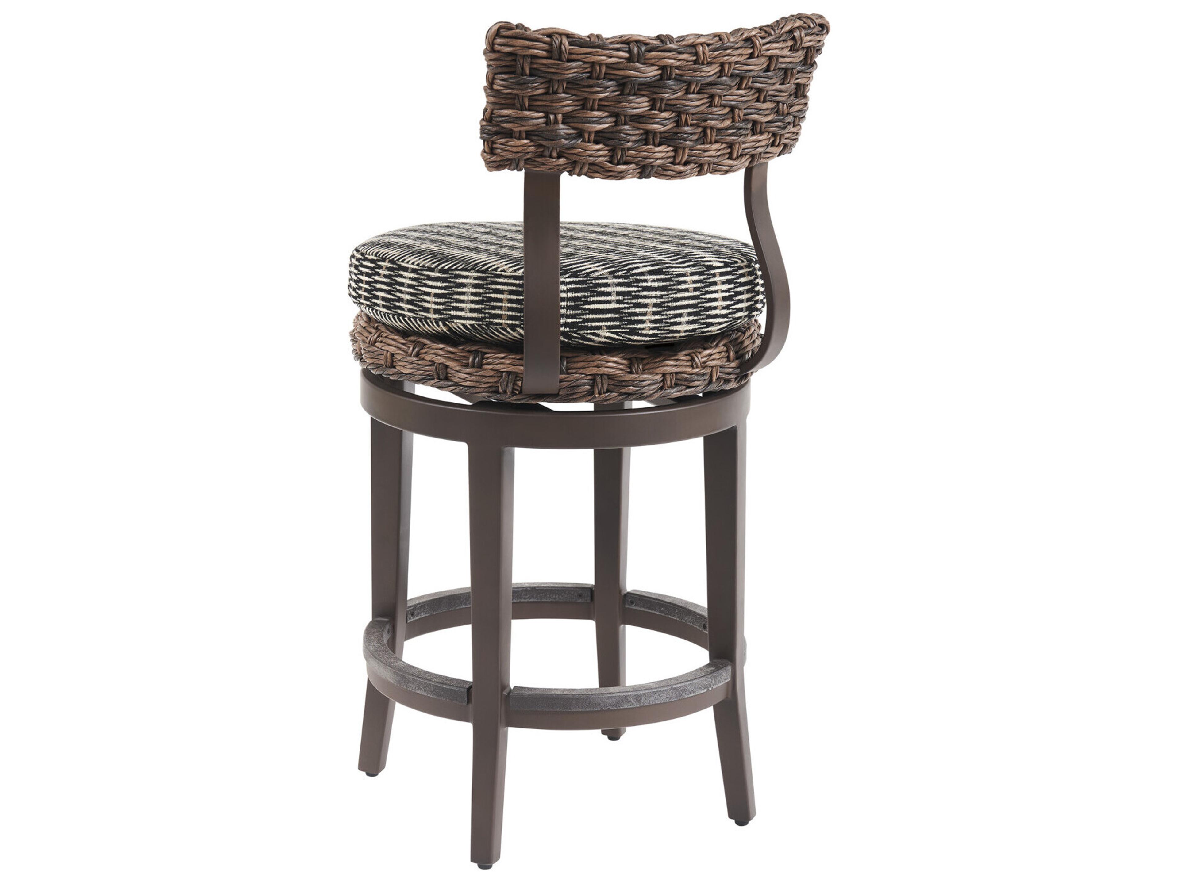 Tommy Bahama Outdoor Kilimanjaro Wicker Rich Tobacco Swivel Counter Stool