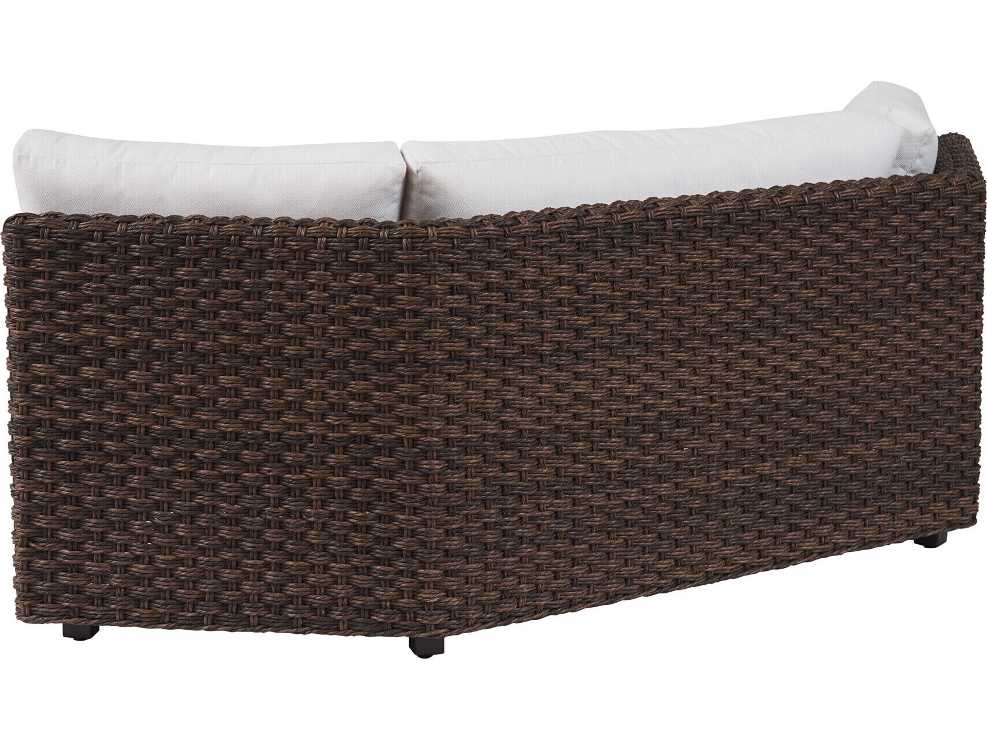 Tommy Bahama Outdoor Kilimanjaro Wicker Rich Tobacco Corner Wedge Lounge Chair