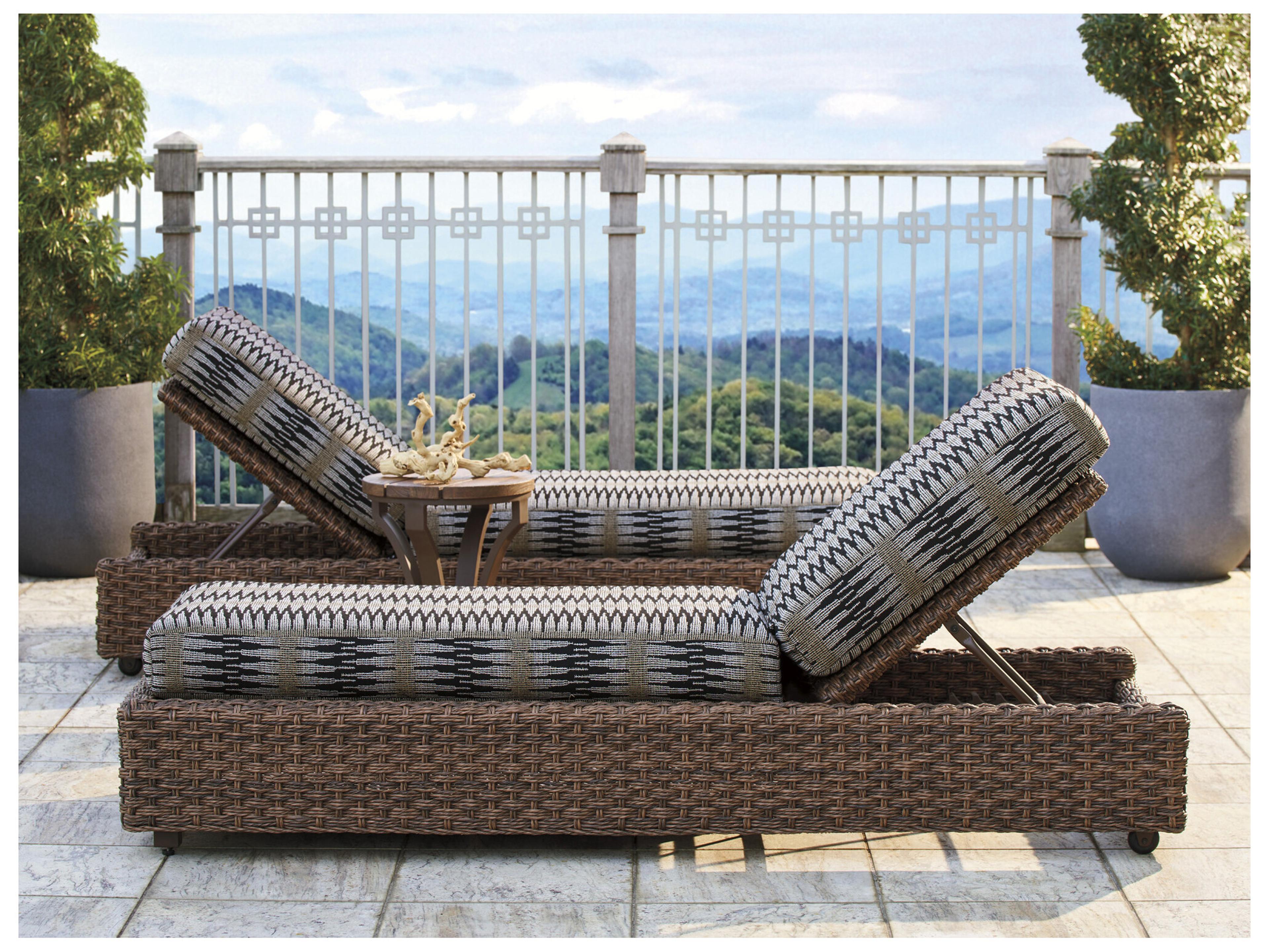 Tommy Bahama Outdoor Kilimanjaro Wicker Rich Tobacco Chaise Lounge