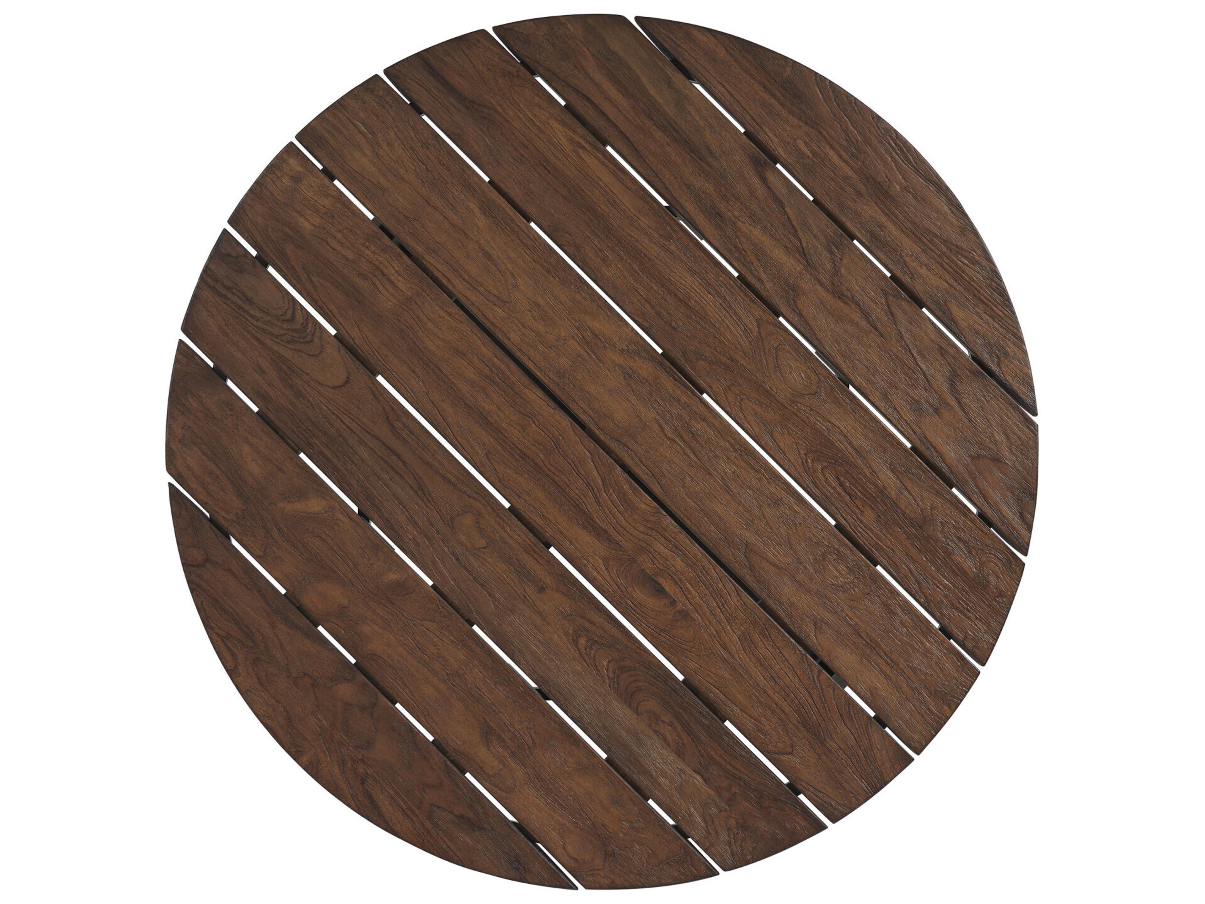 Tommy Bahama Outdoor Kilimanjaro Aluminum Deep Espresso Round Teak Top Coffee Table