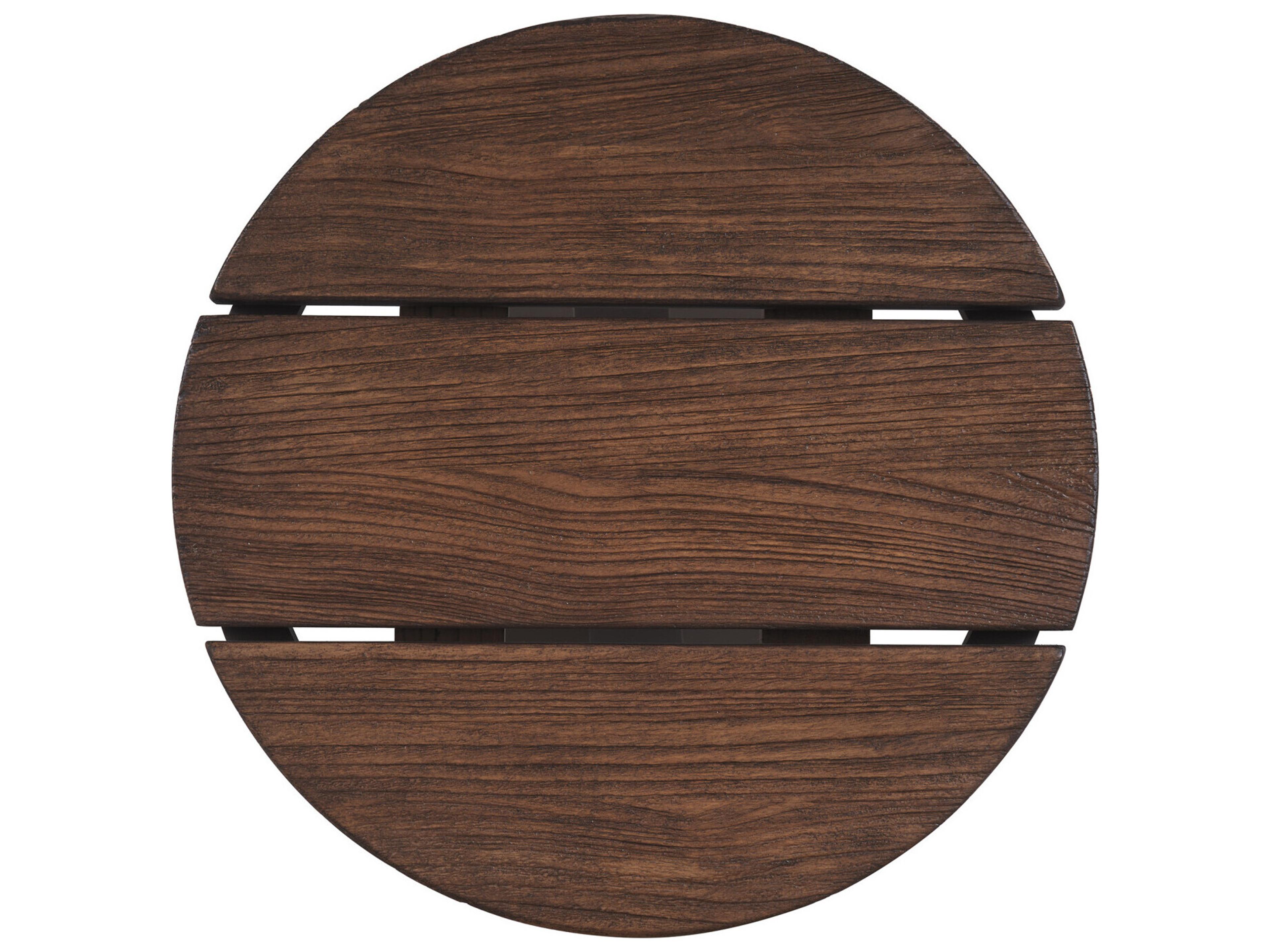 Tommy Bahama Outdoor Kilimanjaro Aluminum Deep Espresso Round Teak Top Accent Table