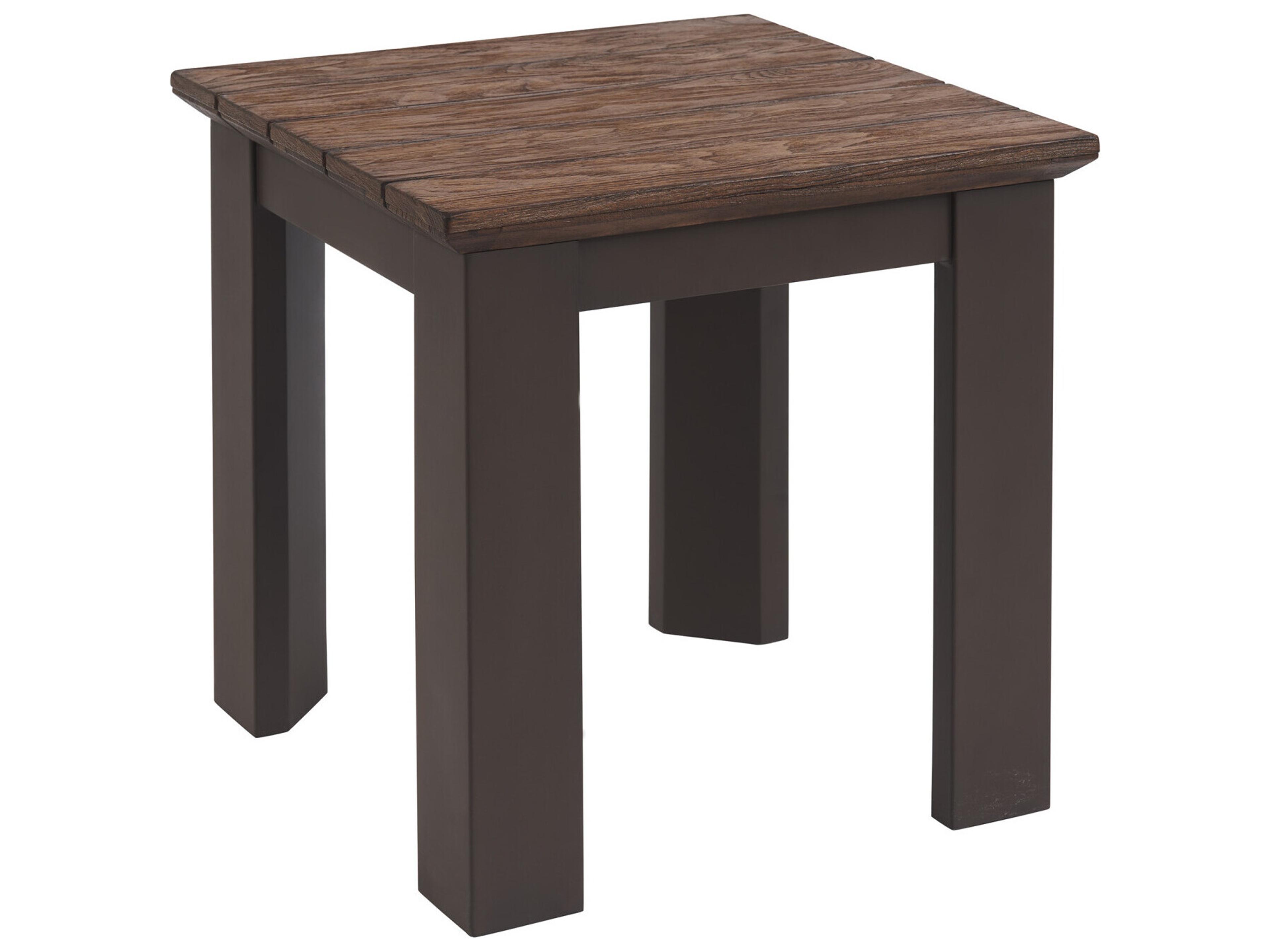 Kilimanjaro Aluminum Deep Espresso Square Teak Top Serving Table