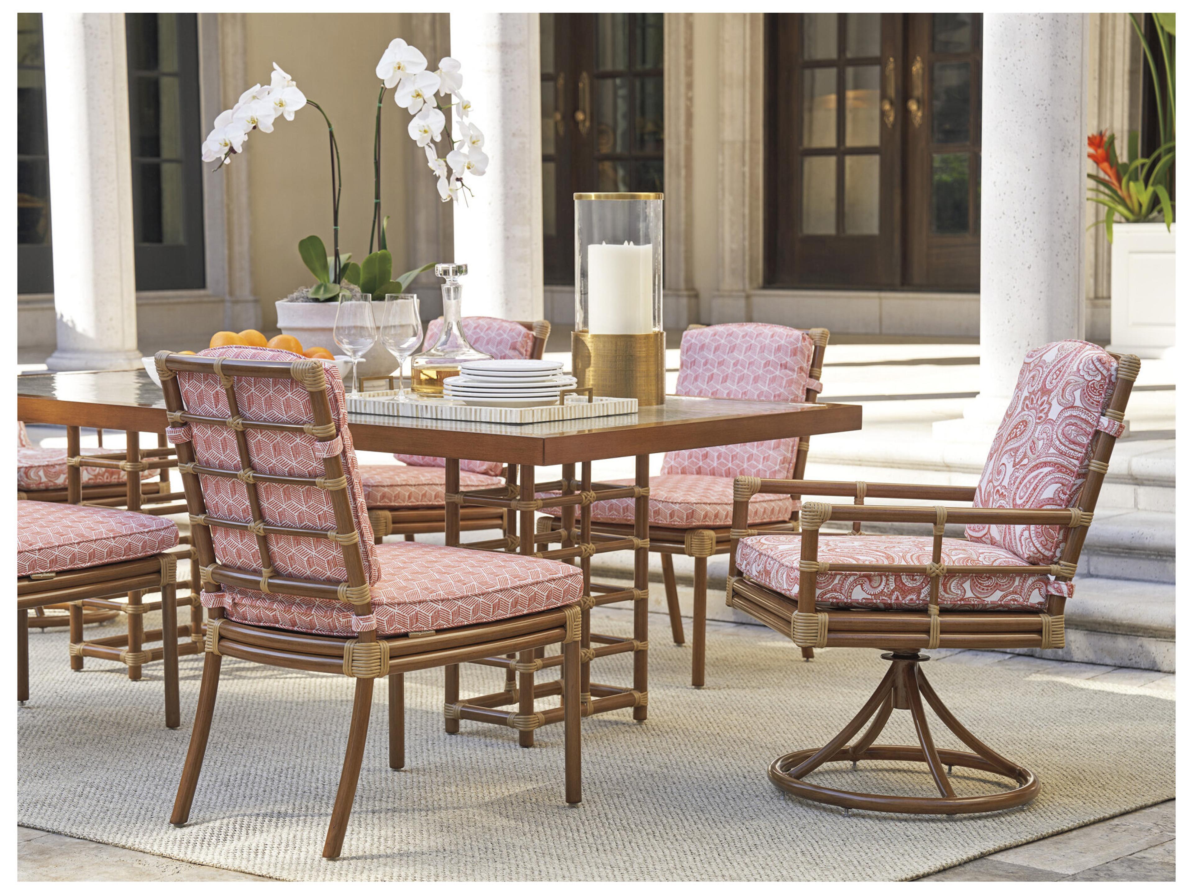 Tommy Bahama Outdoor Sandpiper Bay Aluminum Wicker Swivel Rocker Dining Arm Chair