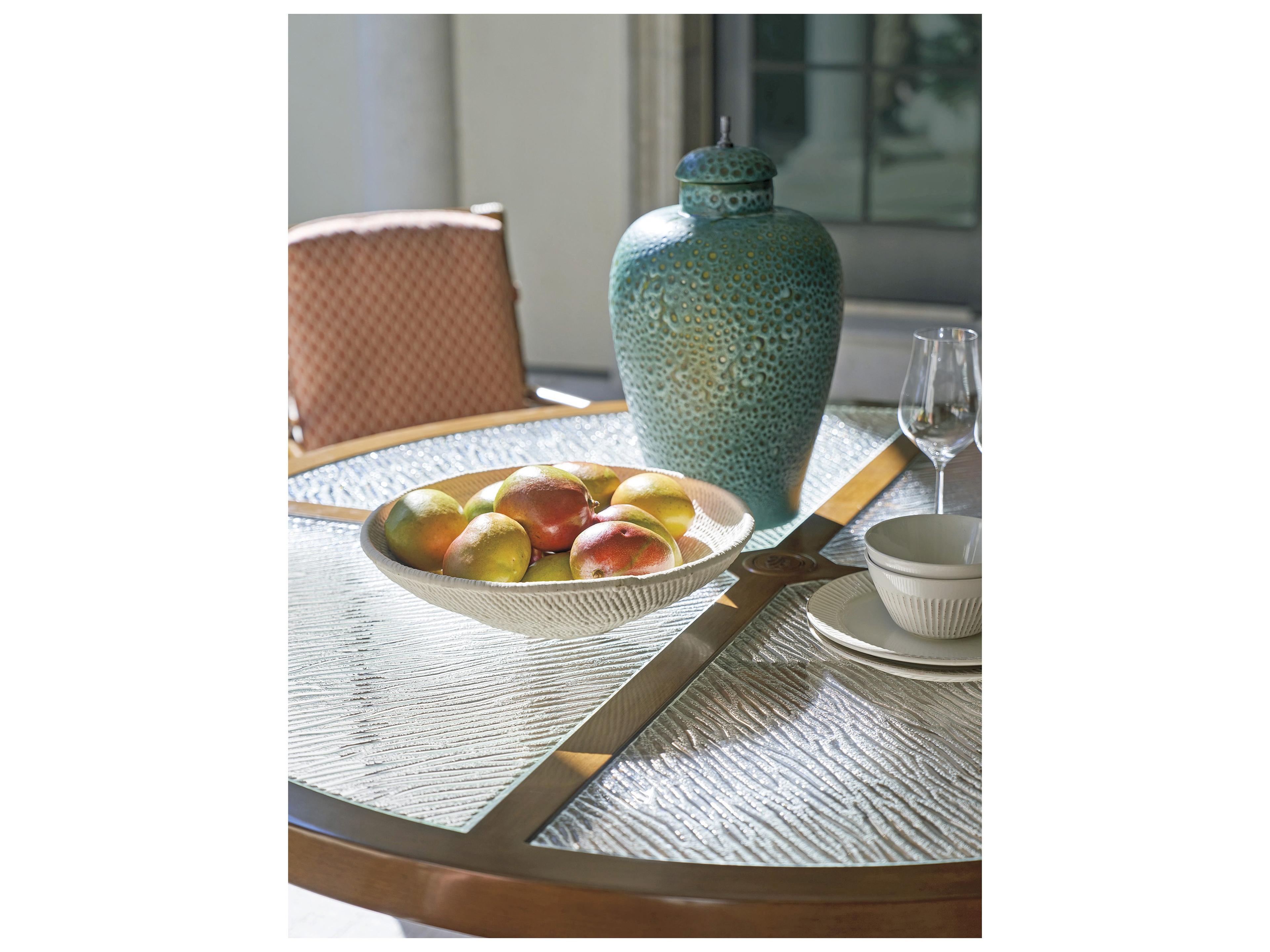 Tommy Bahama Outdoor Sandpiper Bay Aluminum 60" Round Dining Table with Umbrella Hole